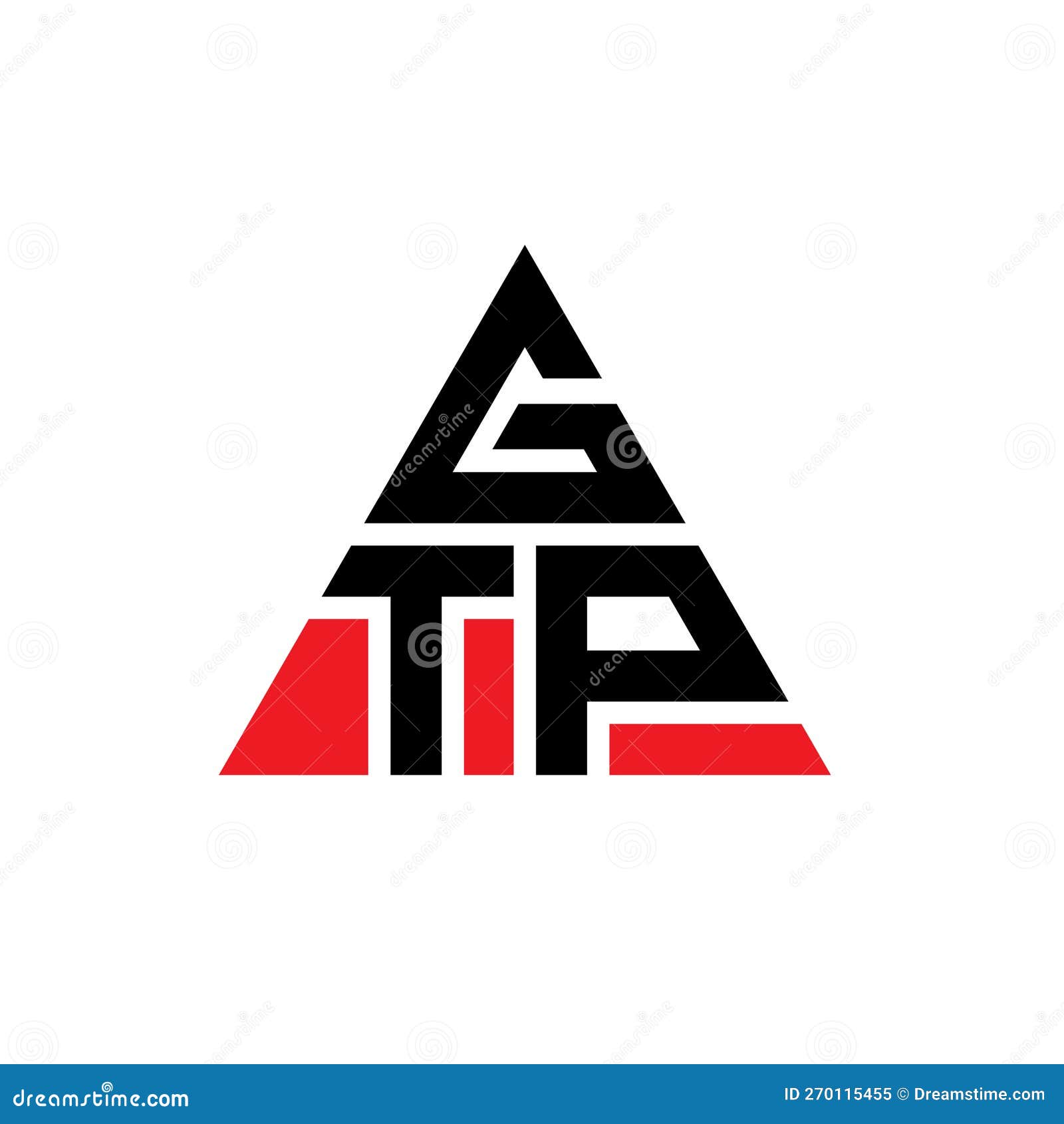 gtp triangle letter logo  with triangle . gtp triangle logo  monogram. gtp triangle  logo template with red
