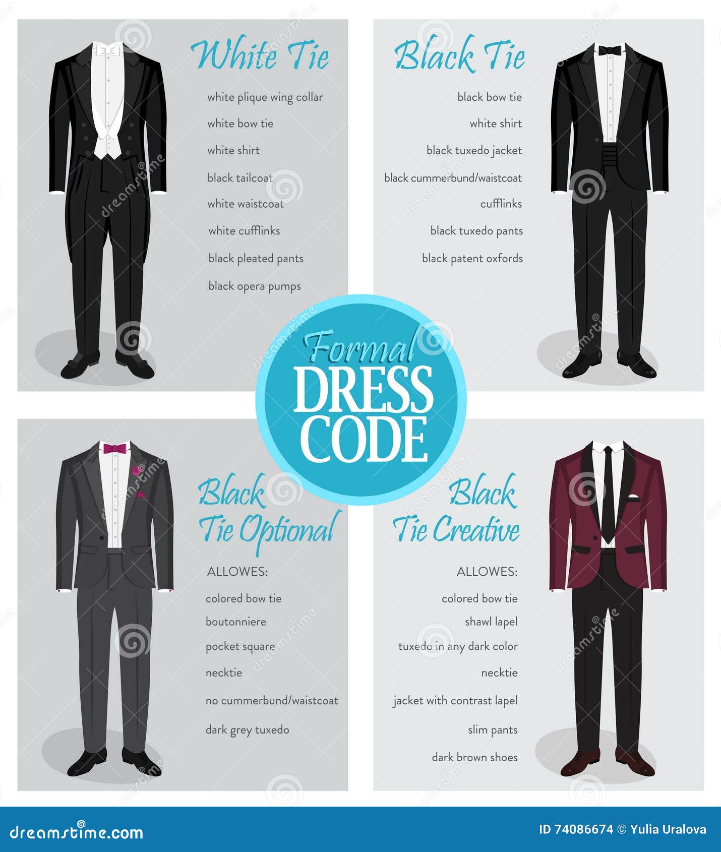 Guía Formal Del Código De Vestimenta Para Los Hombres Ilustración del  Vector - Ilustración de alineada, ropa: 74086674