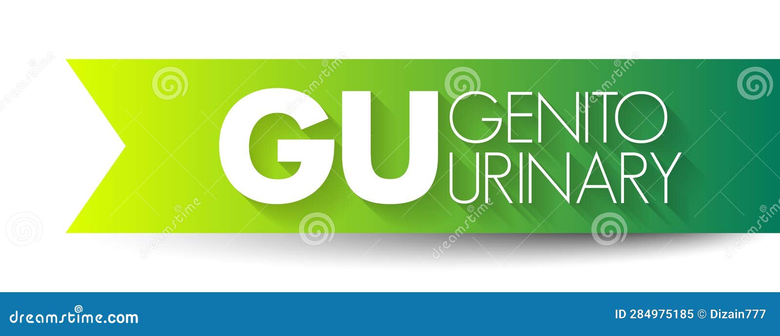gu genitourinary - refers to the urinary and genital organs, acronym text concept background