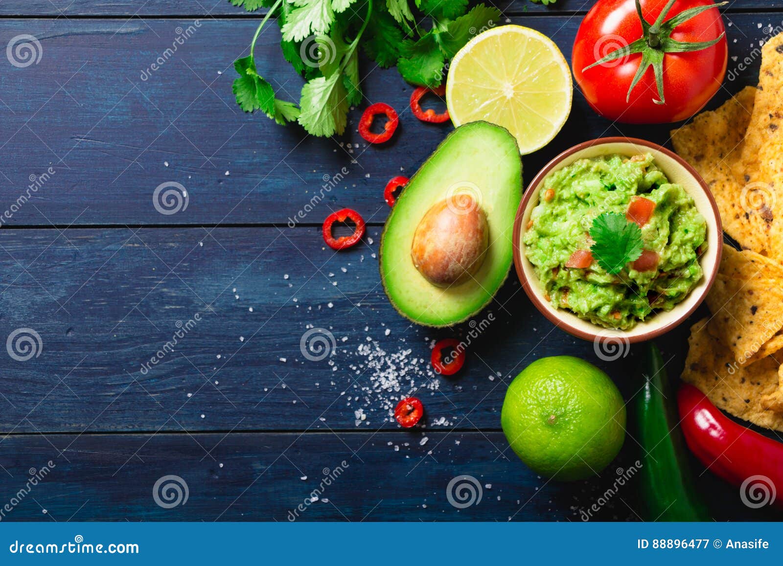 guacamole bowl with ingredients