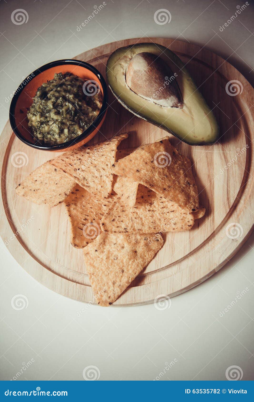 Guacamole and corn chips stock photo. Image of fresh 63535782