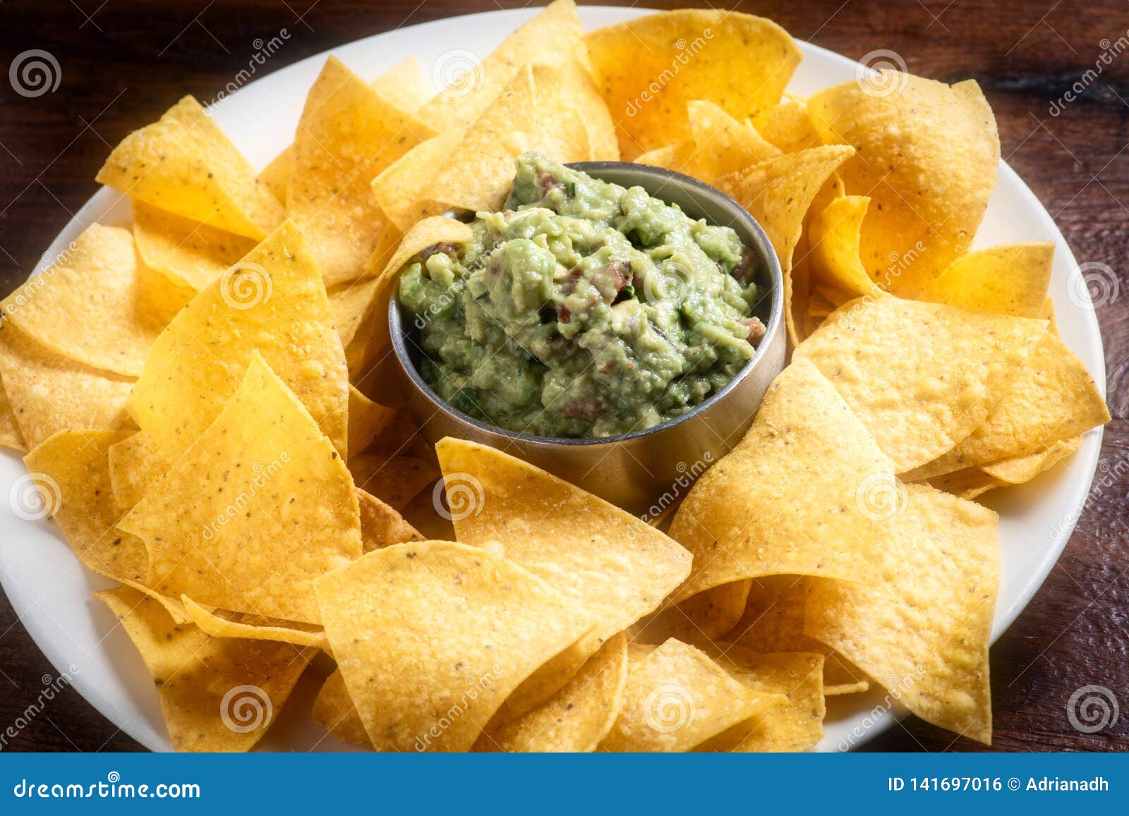 Guacamole and Tortilla Chips Stock Photo Image of crispy, bowl 141697016