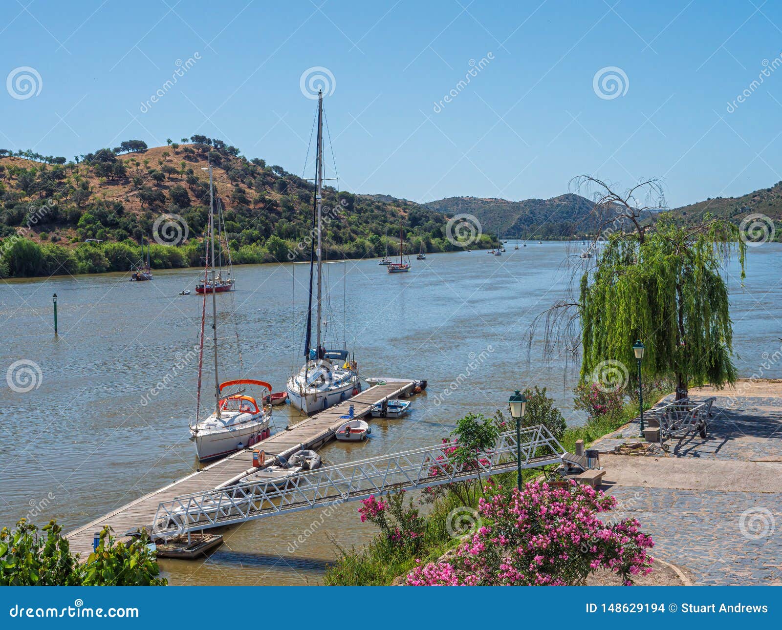 the guadiana river at alcoutim, portugal.