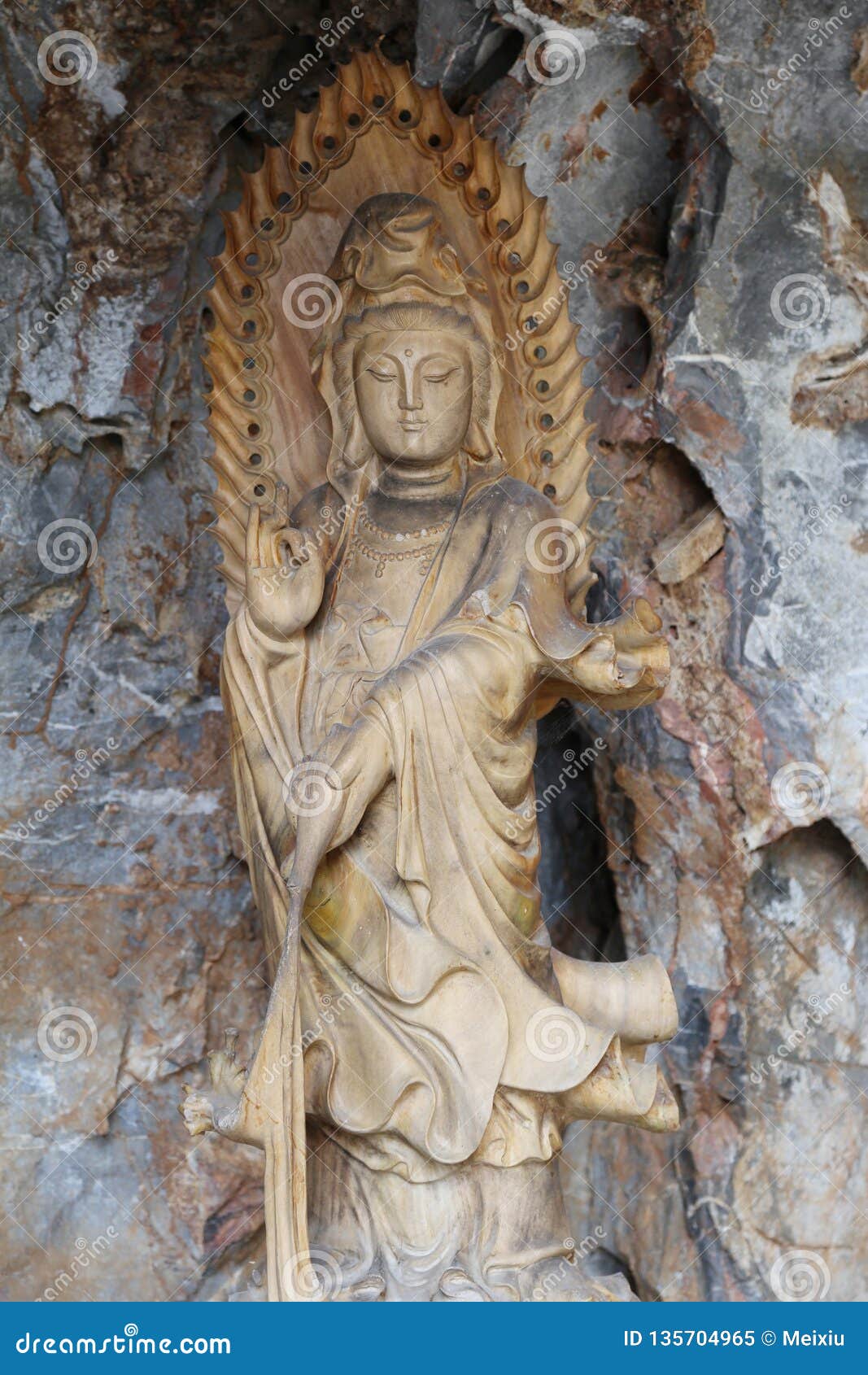 Guan Yin statue stock image. Image of chinese, deity - 135704965