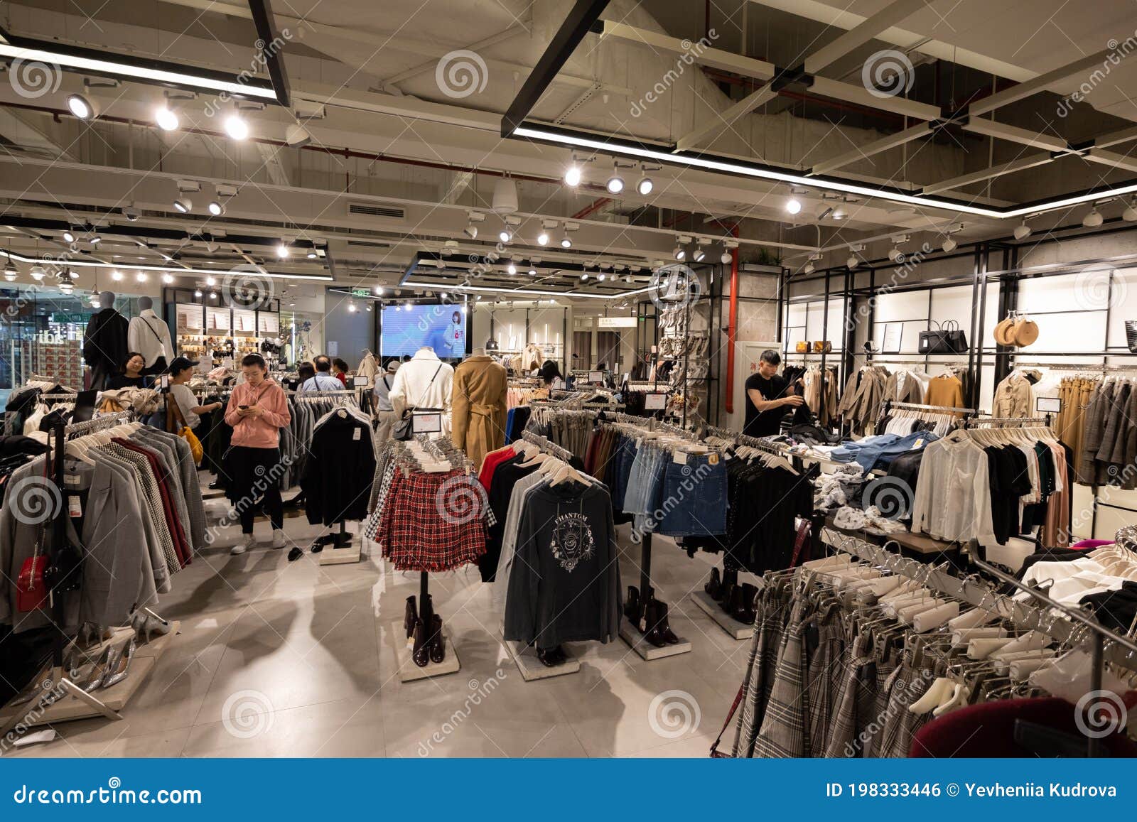 Brand Clothing in the Stradivarius Store. Store Interior Editorial ...