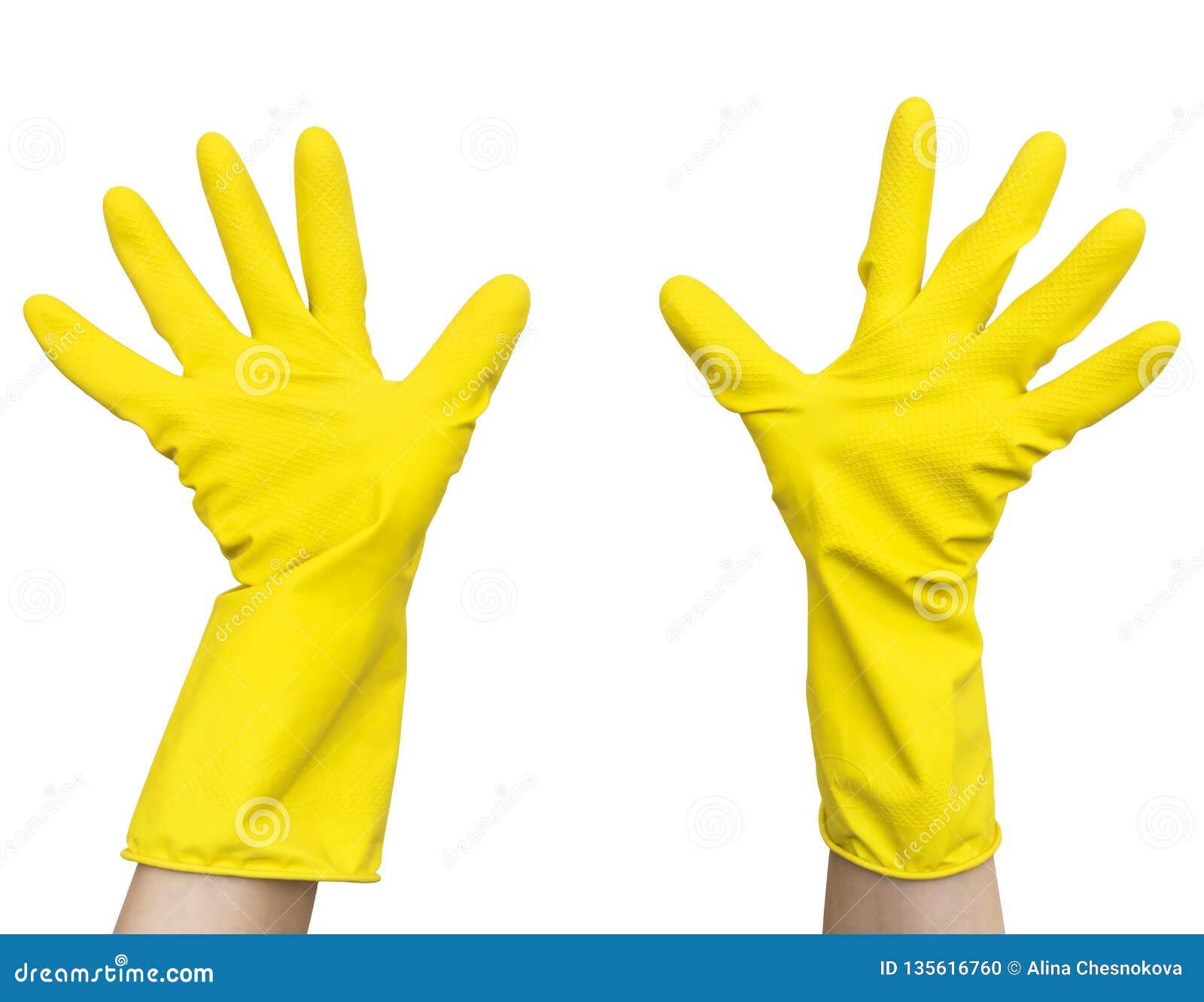 Guantes Amarillos De La Limpieza Del Látex De Caucho En Las Manos Femeninas  Foto de archivo - Imagen de casa, limpio: 135616760