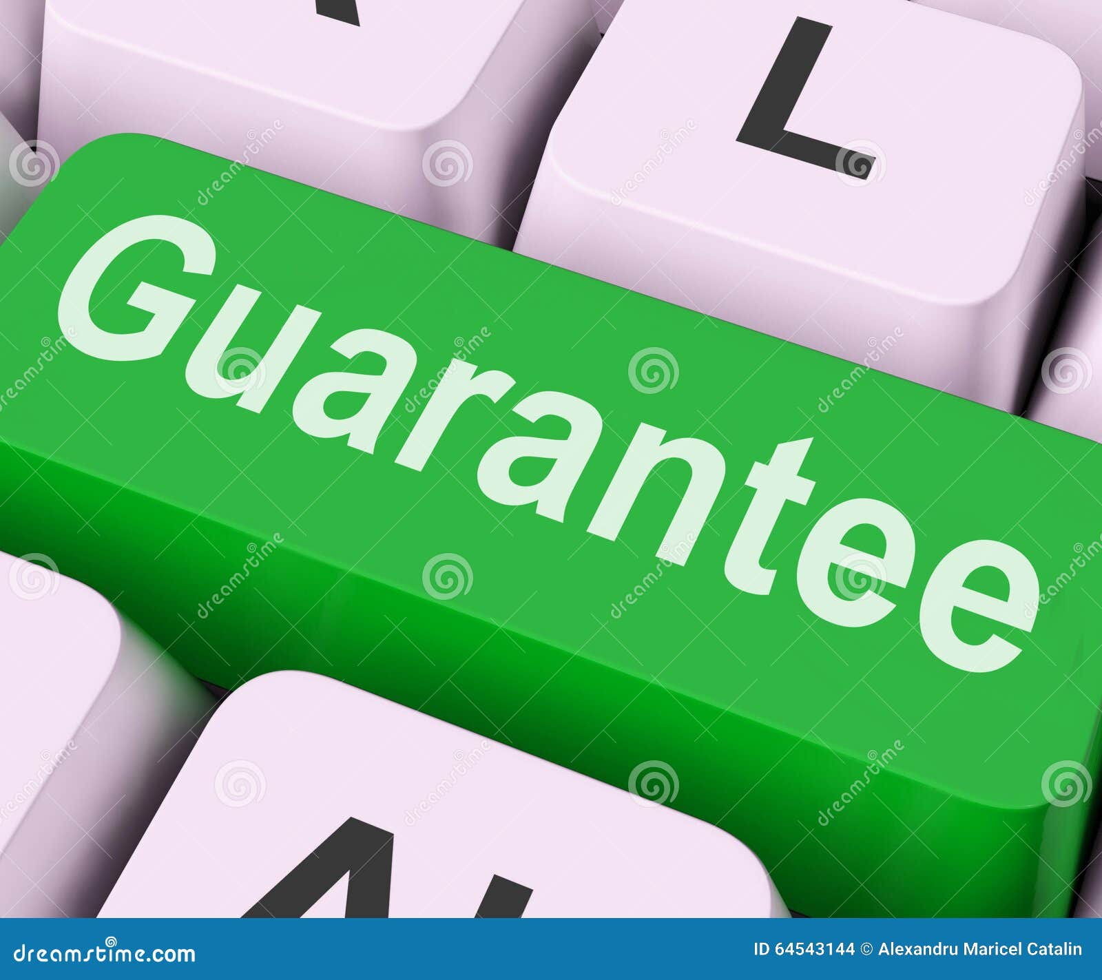 Guarantee Key Means Secure Or Assure Stock Photo Image Of Warrantee Guarantees
