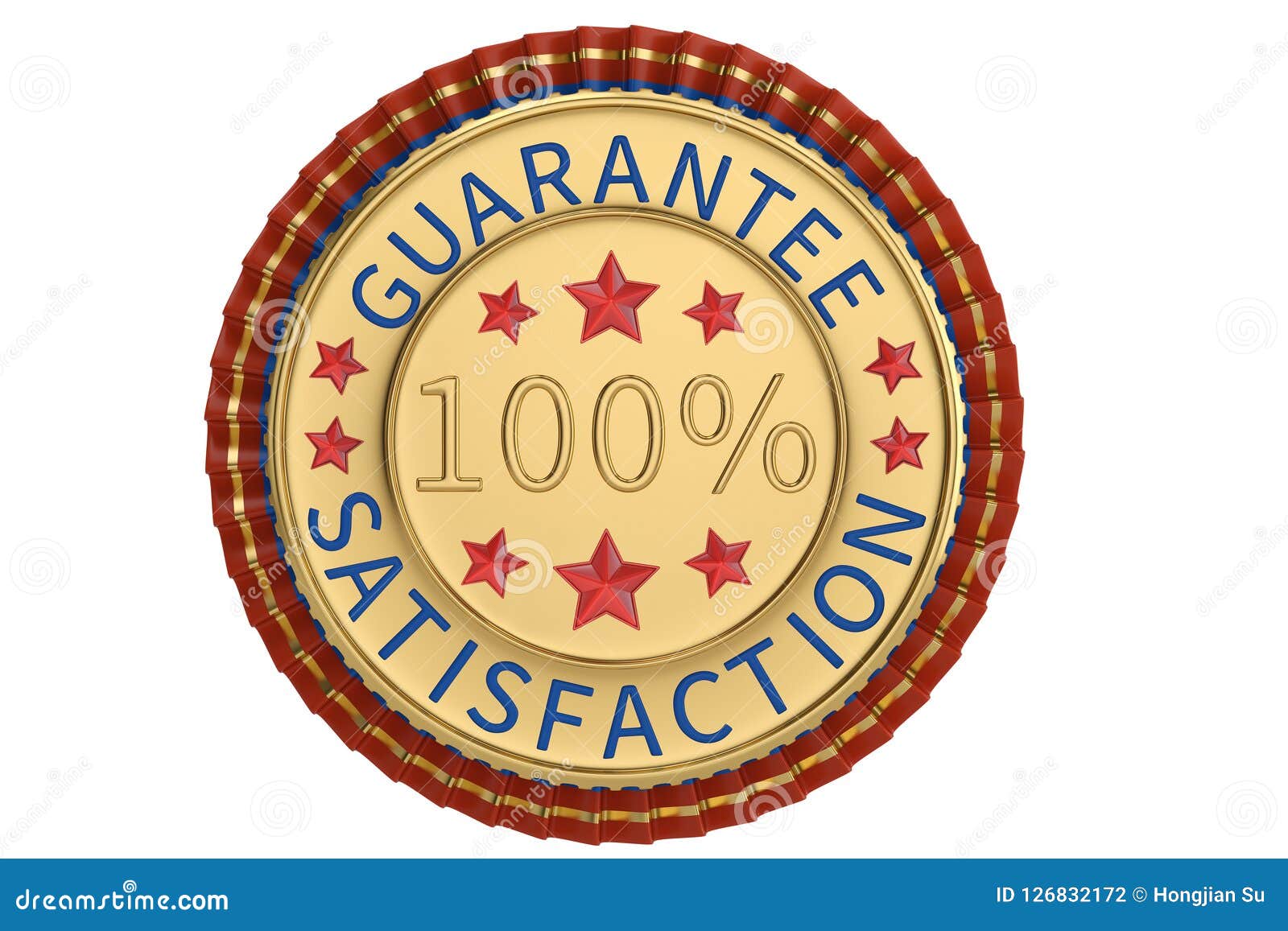 guarantee satisfaction labeled  on white background. 3d