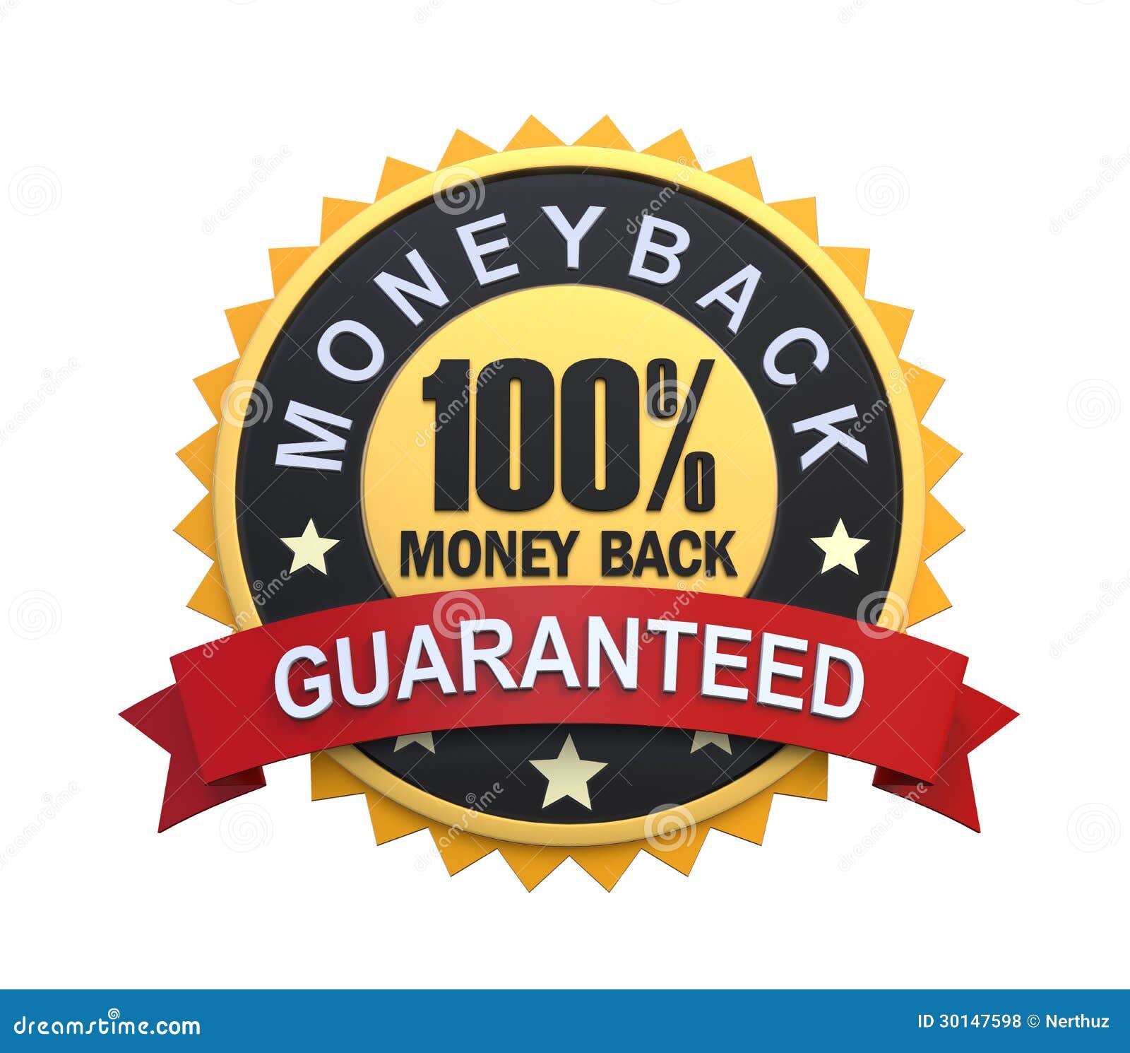 Guaranteed Label With Gold Badge Sign Stock Illustration Illustration