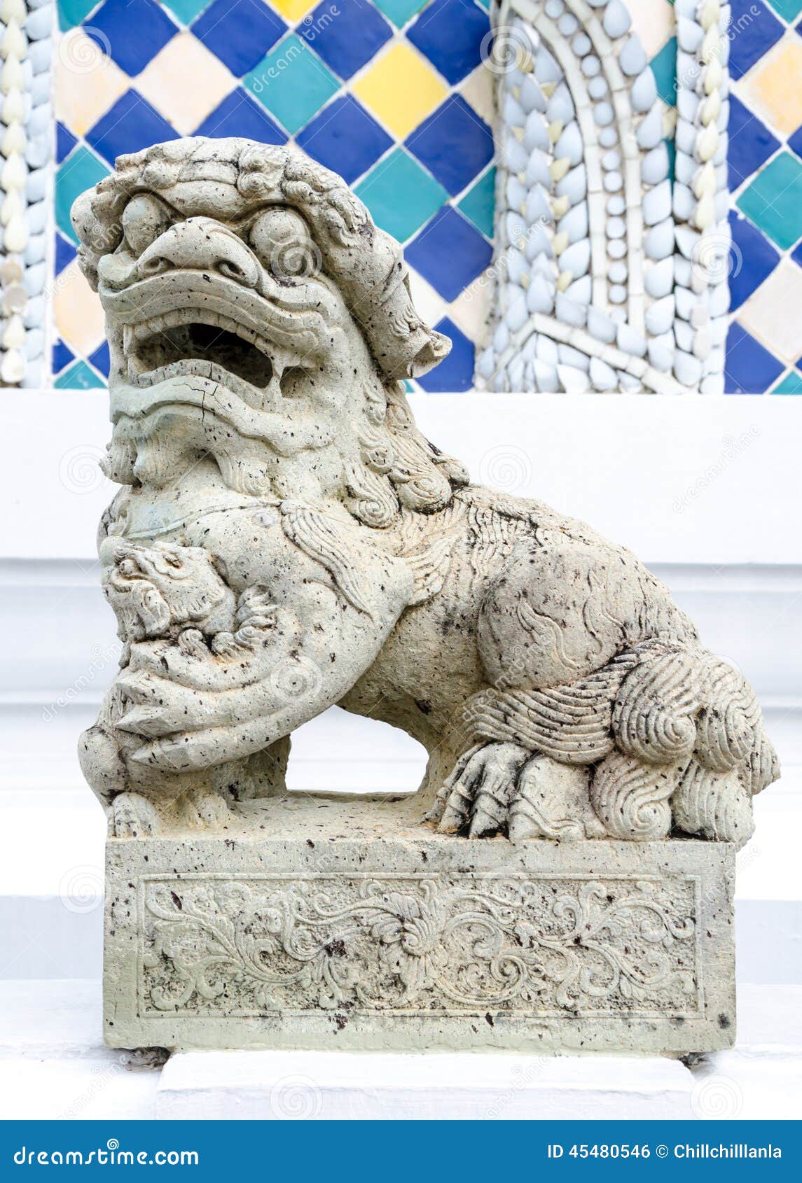 Guardian fu dog sculpture stock photo. Image of temple 45480546