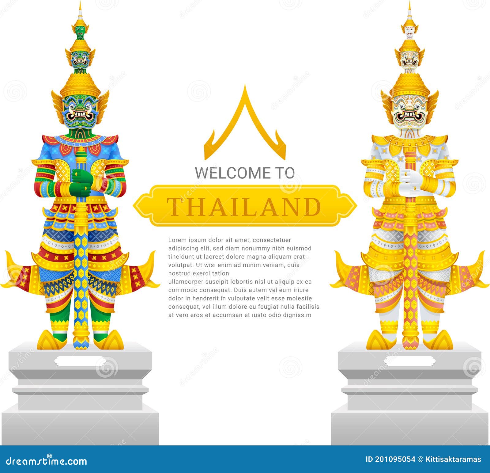 guardian giant thailand travel and art background  
