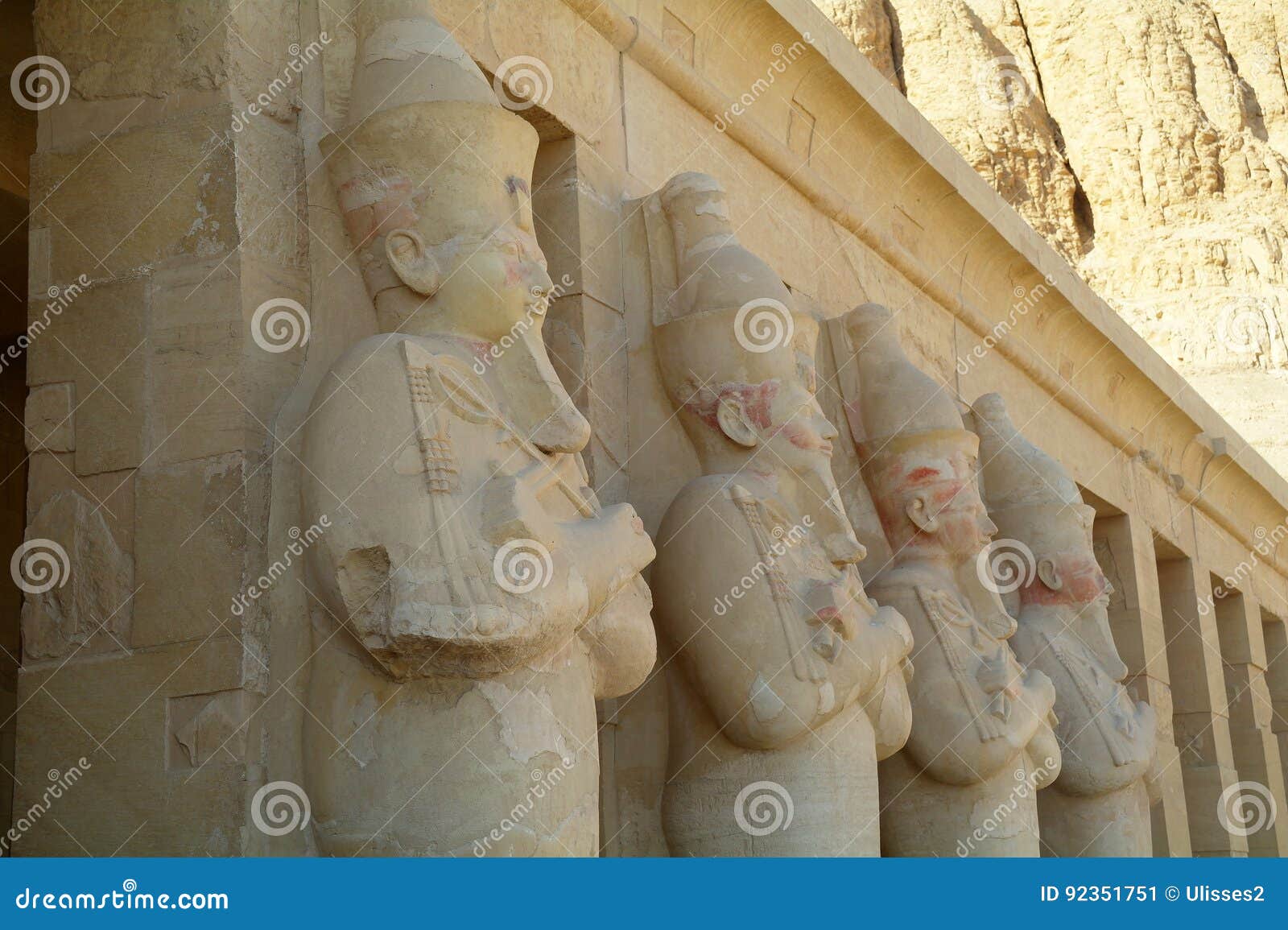Guardians at the Temple of Queen Hatshepsut, Egypt Stock Image Image