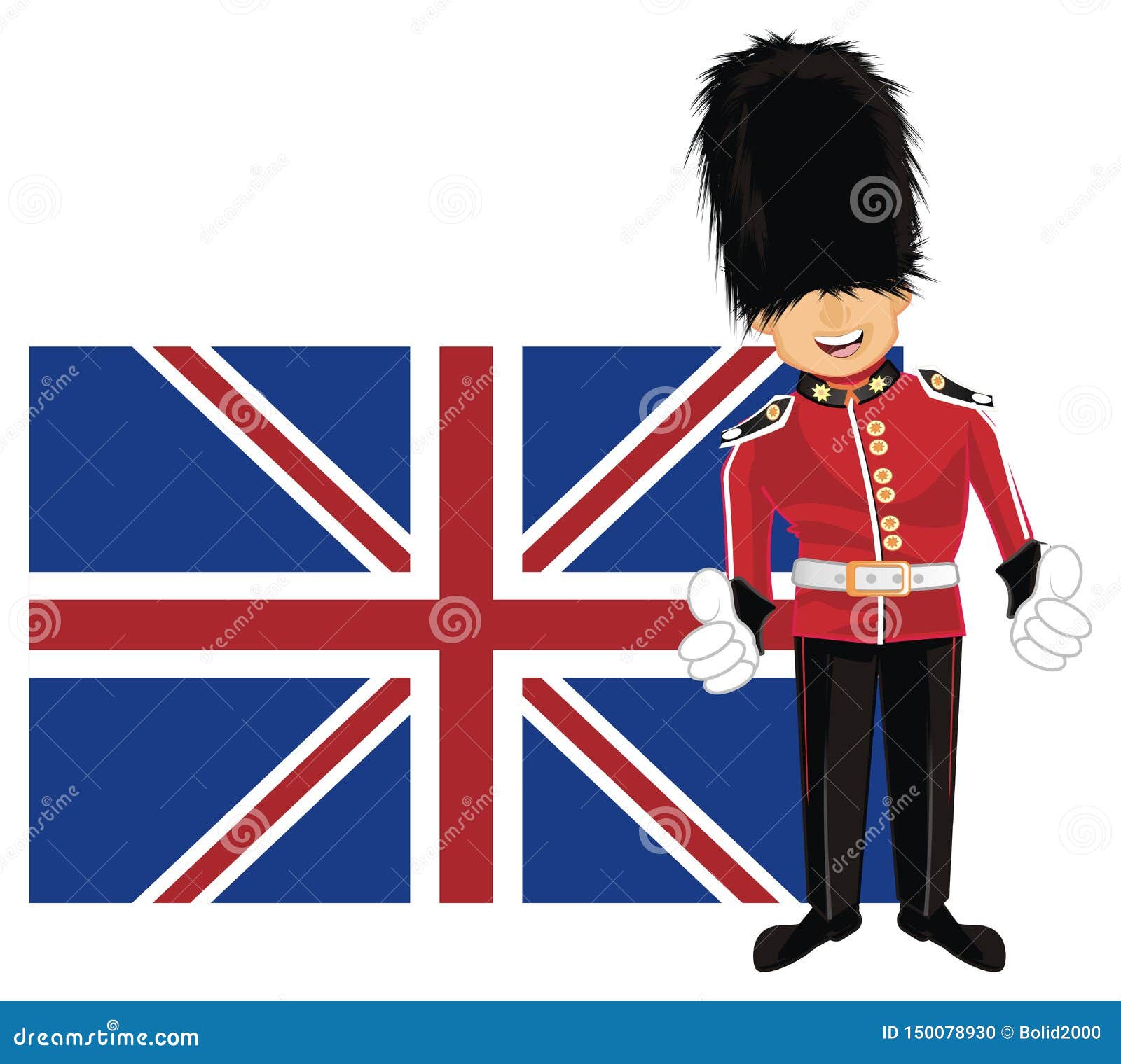 Guardsman with Gesture and Flag Stock Illustration Illustration of