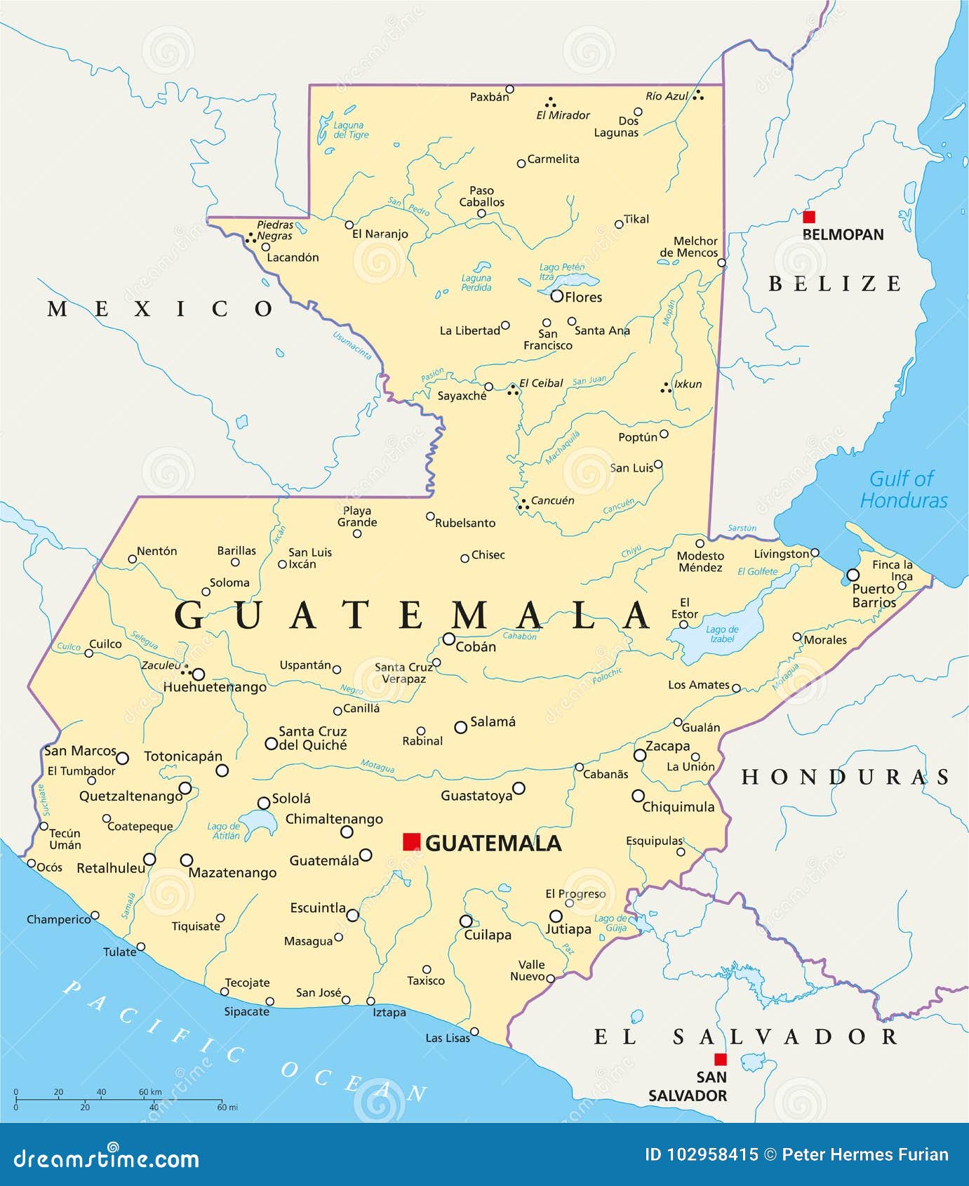 guatemala political map