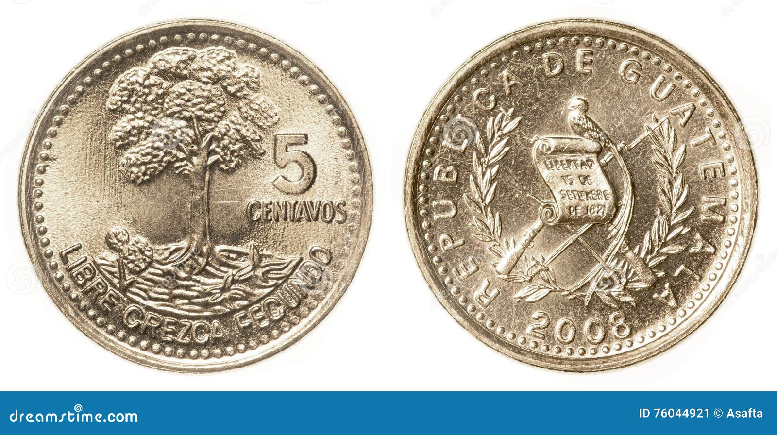 5 guatemalan centavos coin