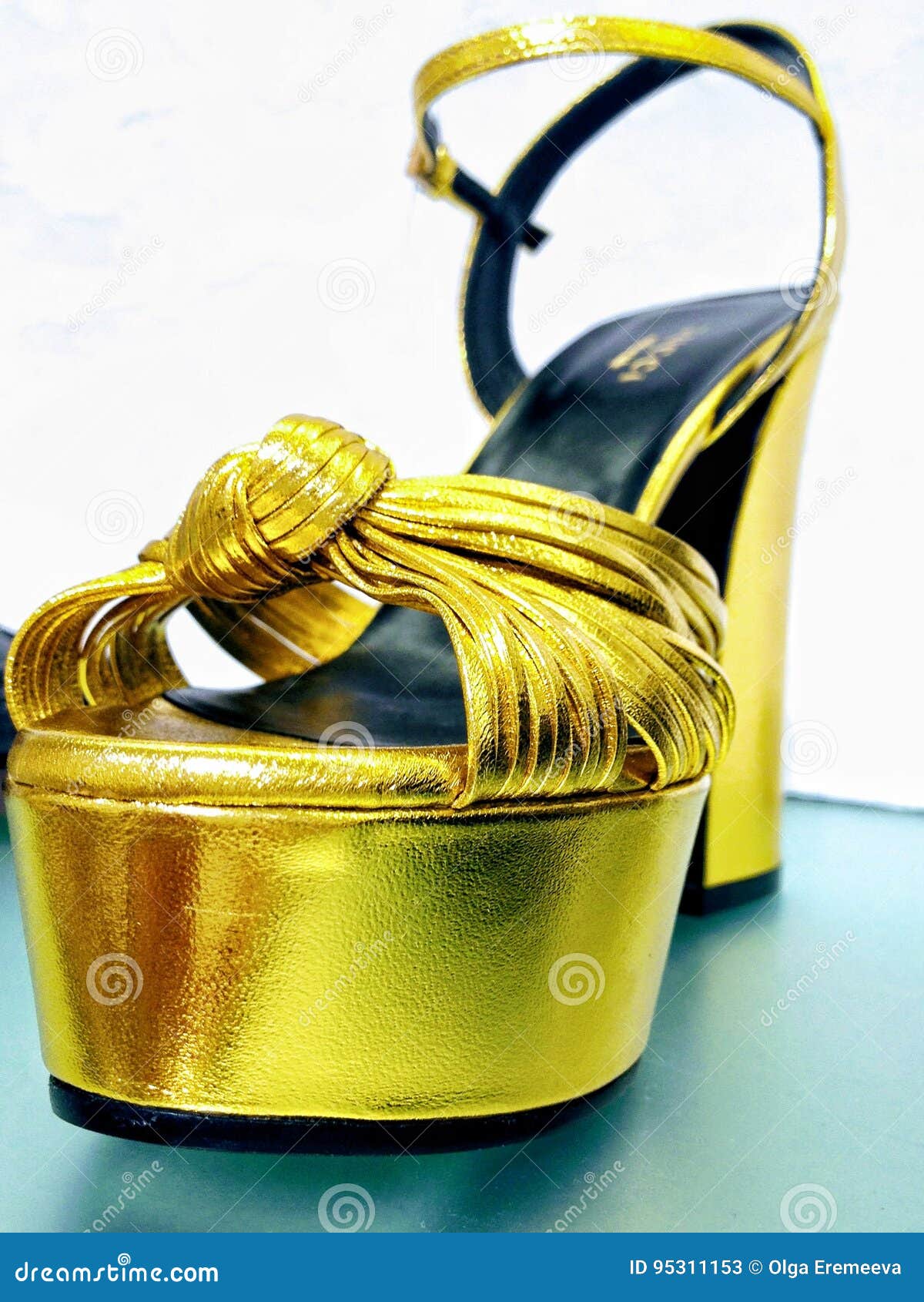 Gucci Gold Leather Tortoise Platform Grease Heels Size 8 | Yoogi's Closet