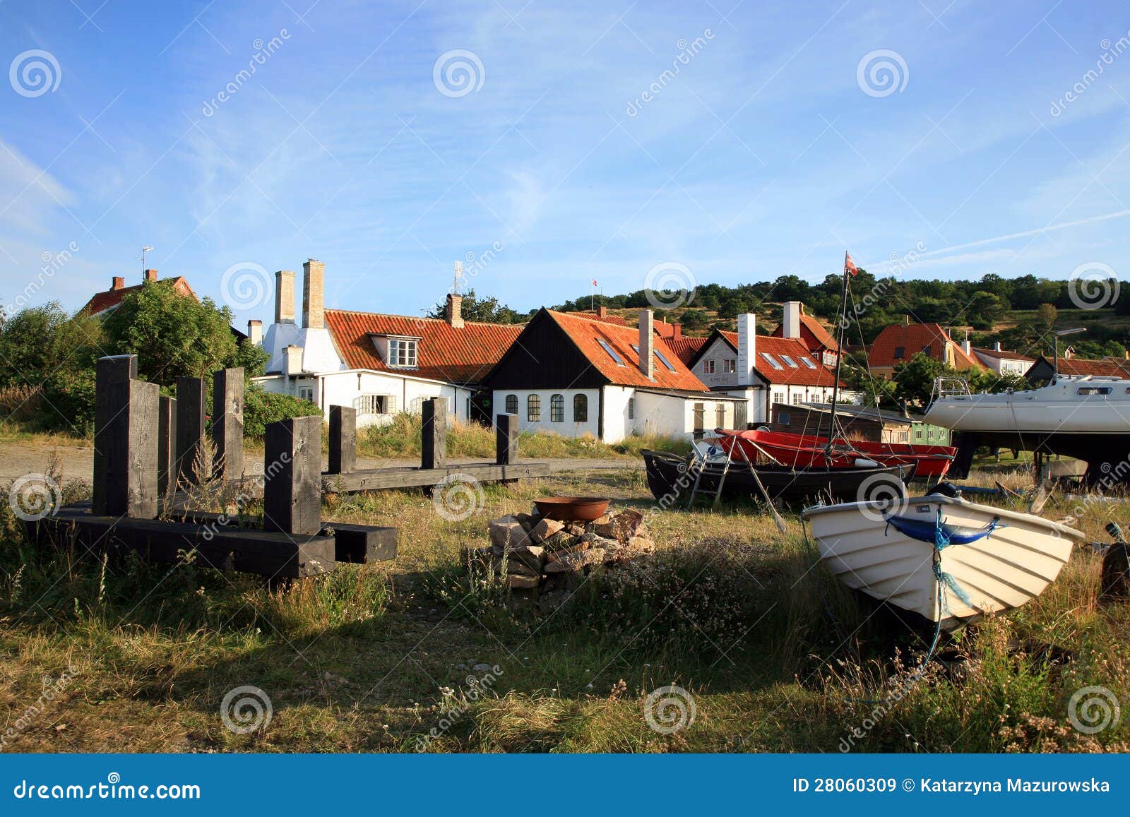 Gudhjem on Bornholm Island, Denmark Stock Image Image of city, color
