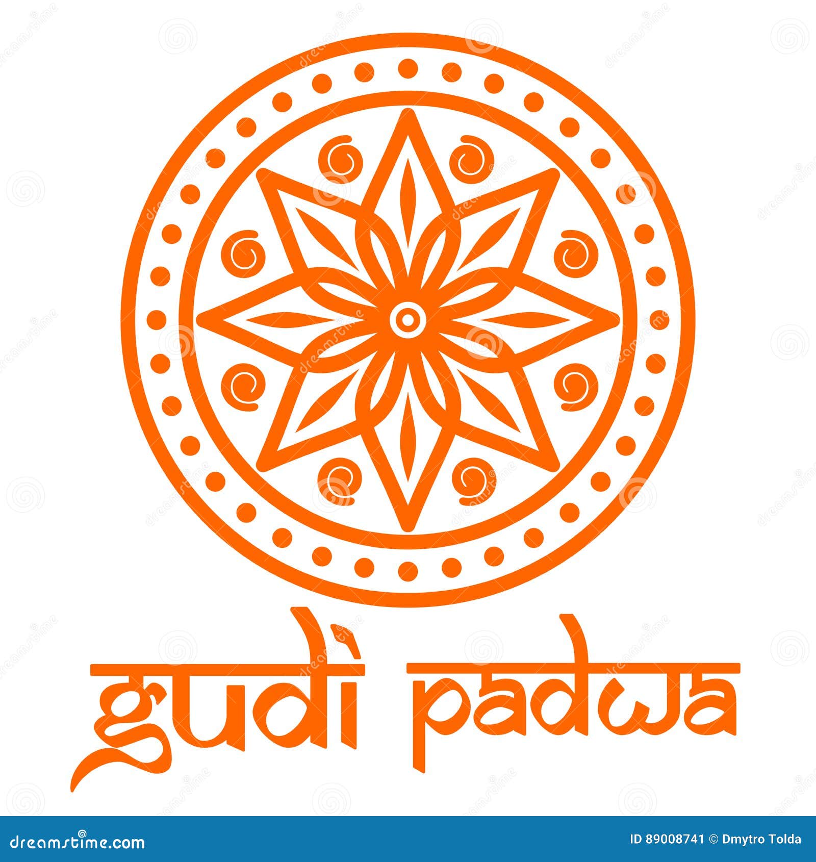 Gudi Padwa. Mandala, Rangoli and Lettering Stock Vector ...