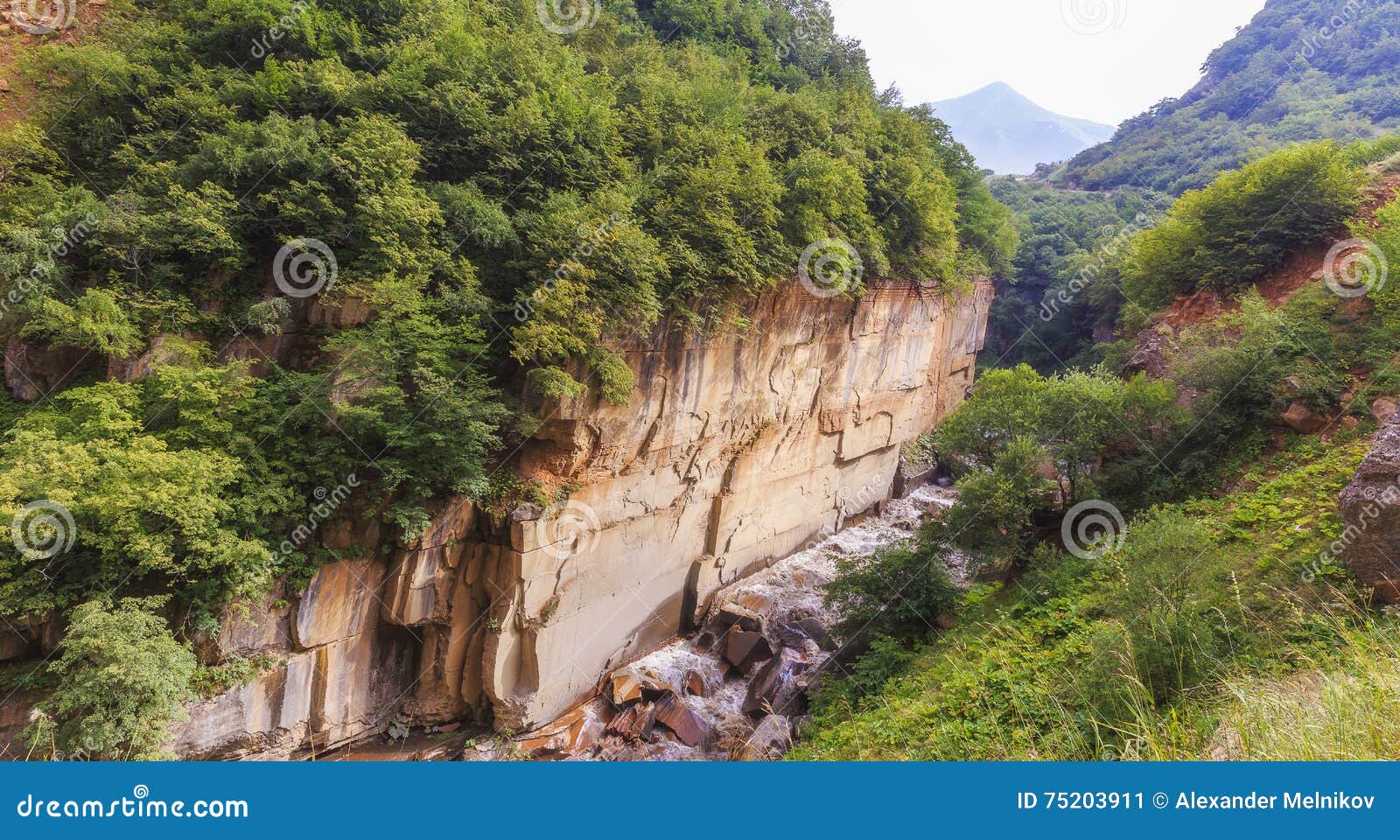 gudialchay river in a mountain canyon near the village of griz.guba.azerbaijan