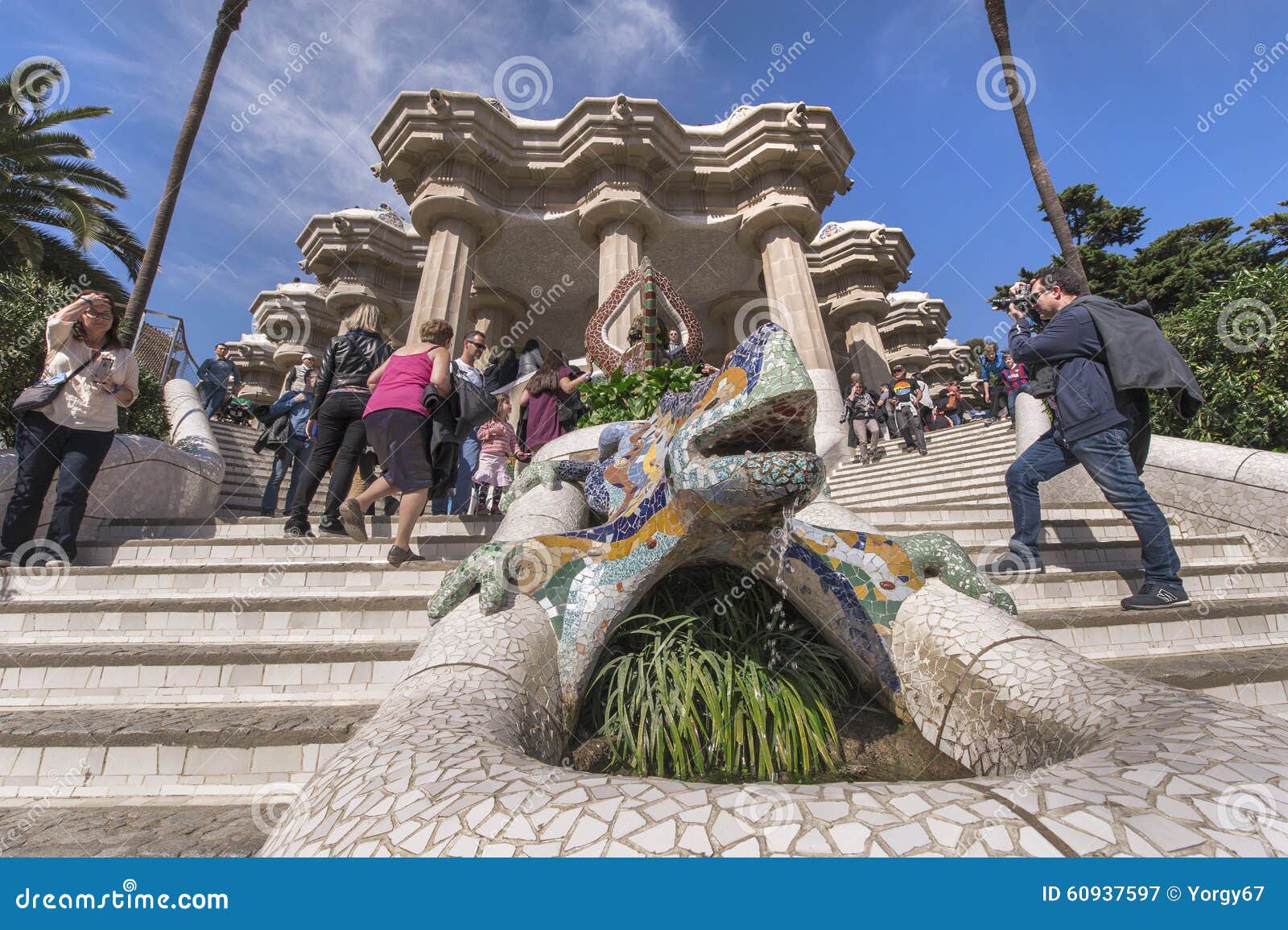 In Guell Park editorial photography. Image of lizard - 60937597