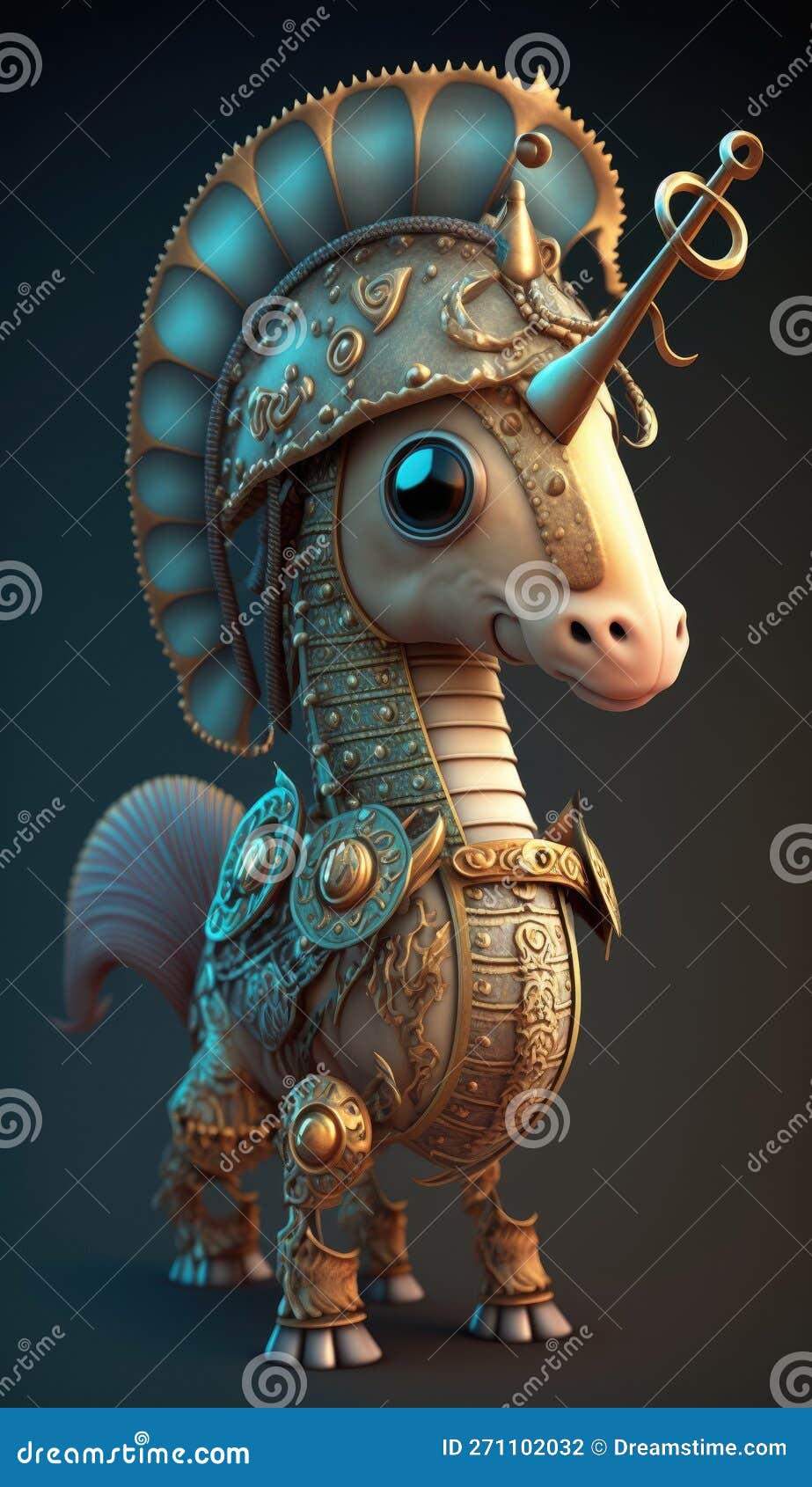 Guerreiro De Cavalo De Mar Fofo Modelo De Jogo 3d Ai Generativo Ilustração  Stock - Ilustração de animal, mascote: 271102029