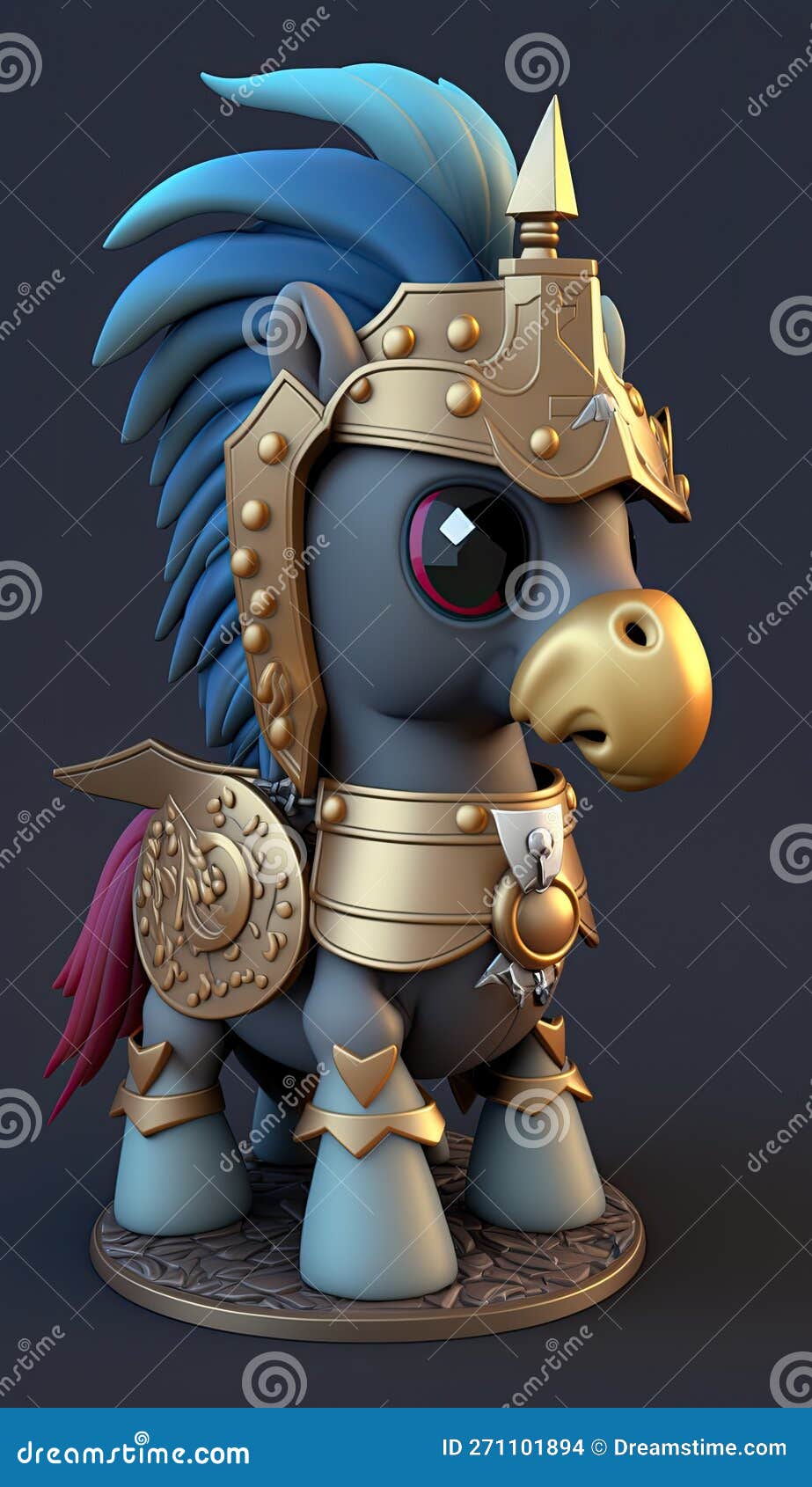 Lindo cavalo animal guerreiro 3d modelo de jogo generativo ia