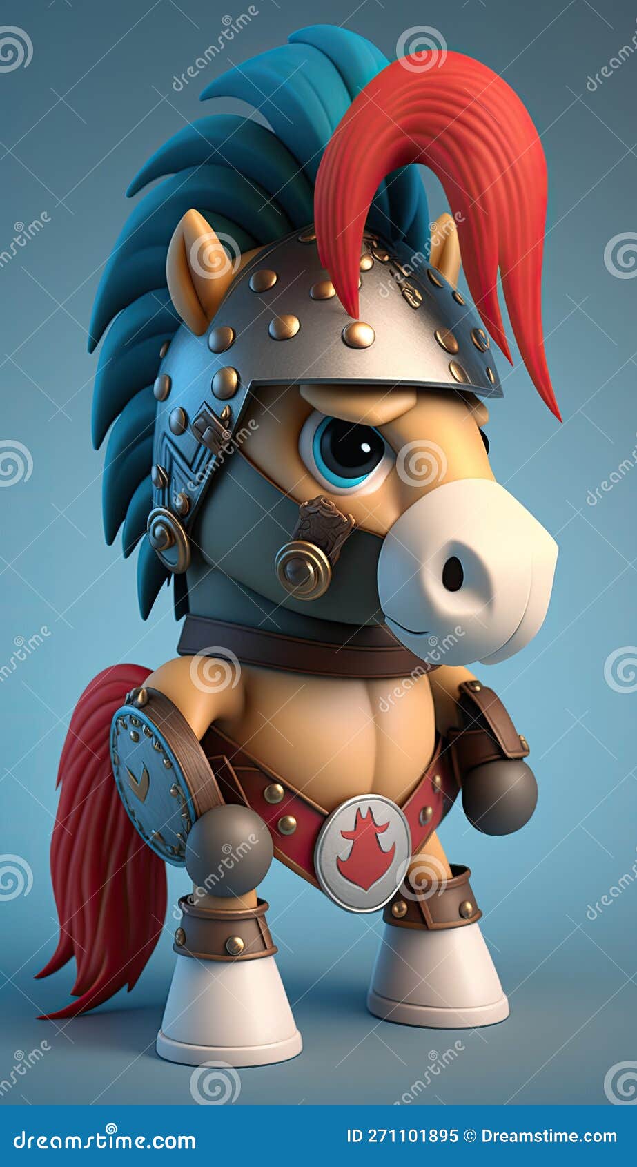 Lindo cavalo animal guerreiro 3d modelo de jogo generativo ia