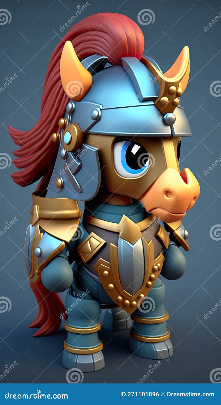 Lindo cavalo animal guerreiro 3d modelo de jogo generativo ia