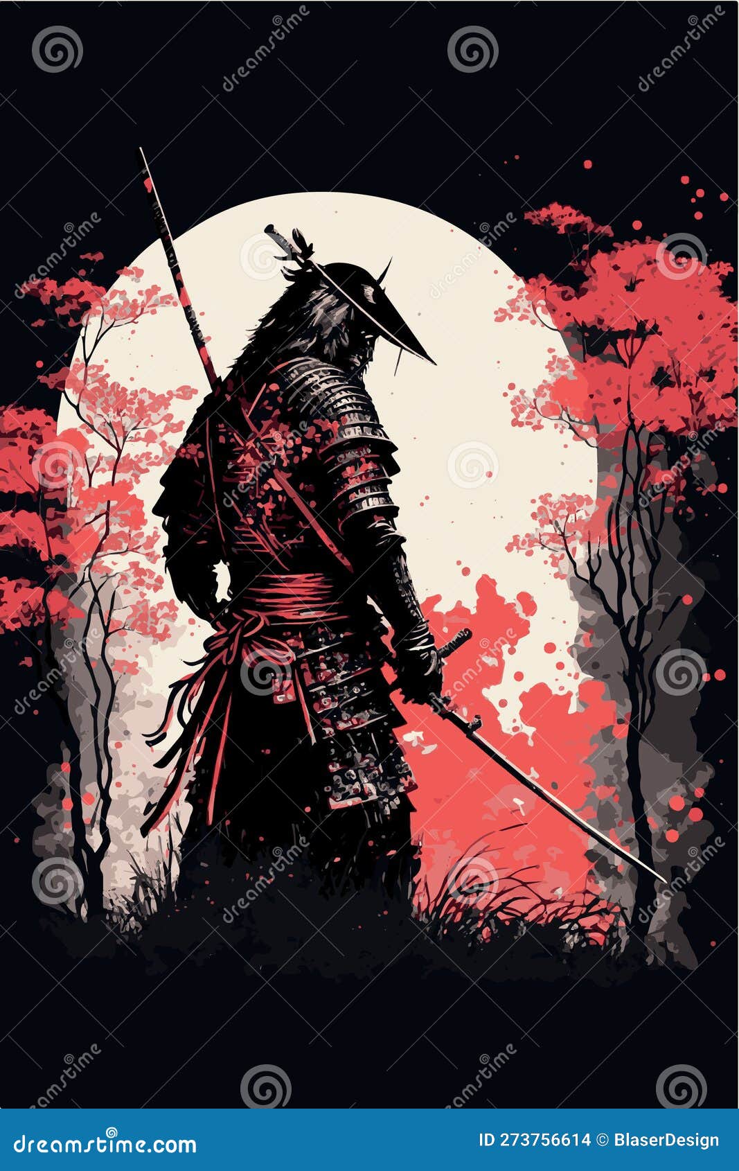 Um cartaz para o jogo samurai.