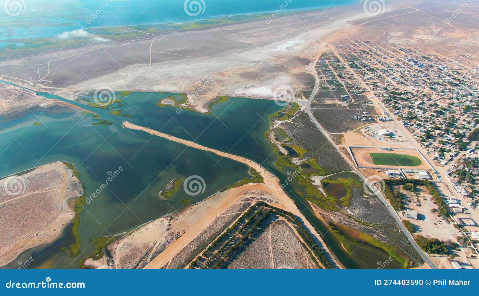 GUERRERO NEGRO BCS MEXICO2022 the Arieal View of the Land and Road