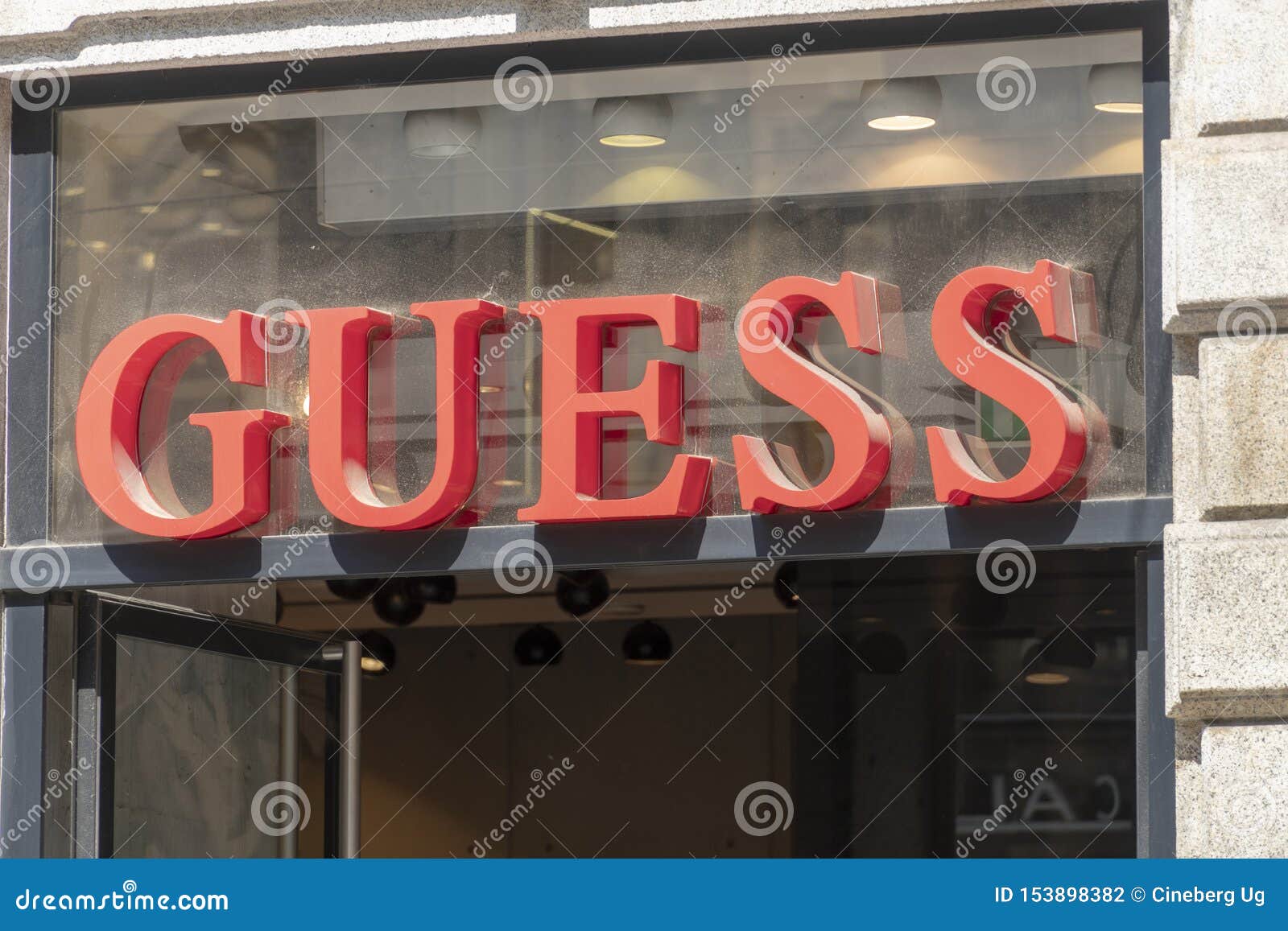 Guess store editorial photography. Image of branding - 153898382