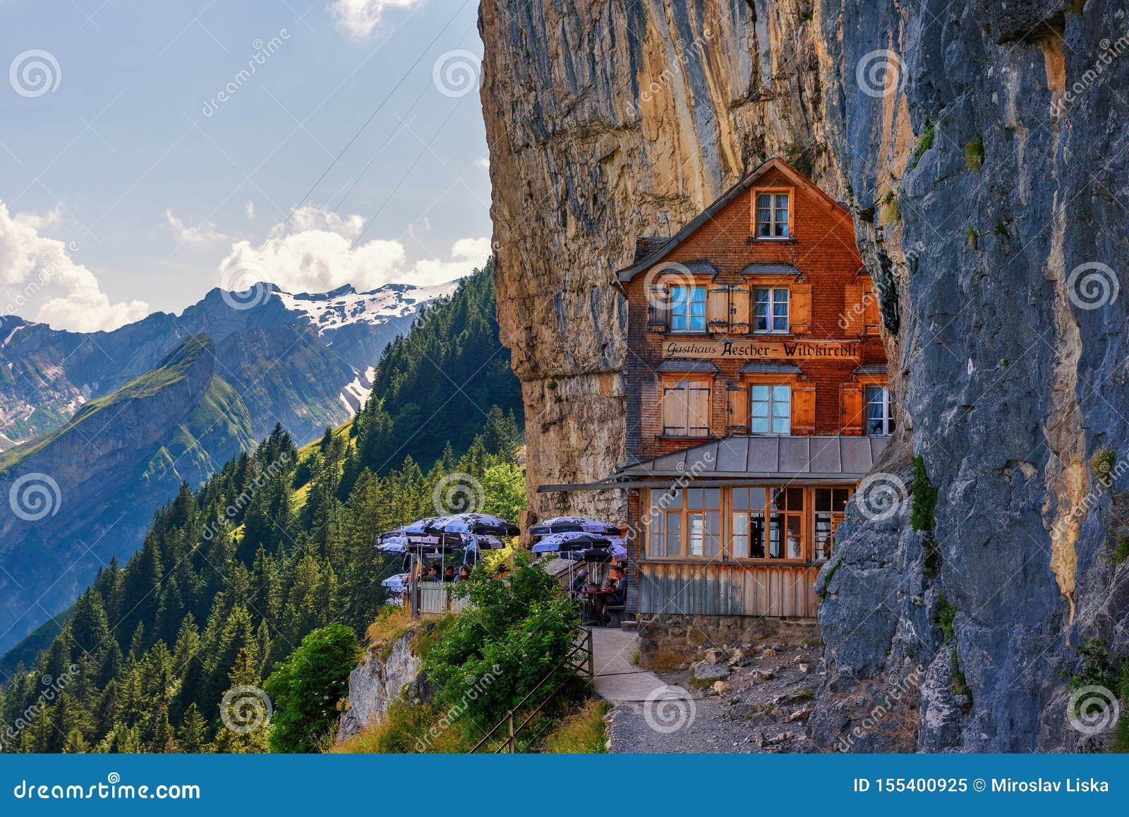 Guest House Aescher Wildkirchli Under A Cliff On Mountain Ebenalp In Switzerland Editorial Image Image Of Outdoor Mountains