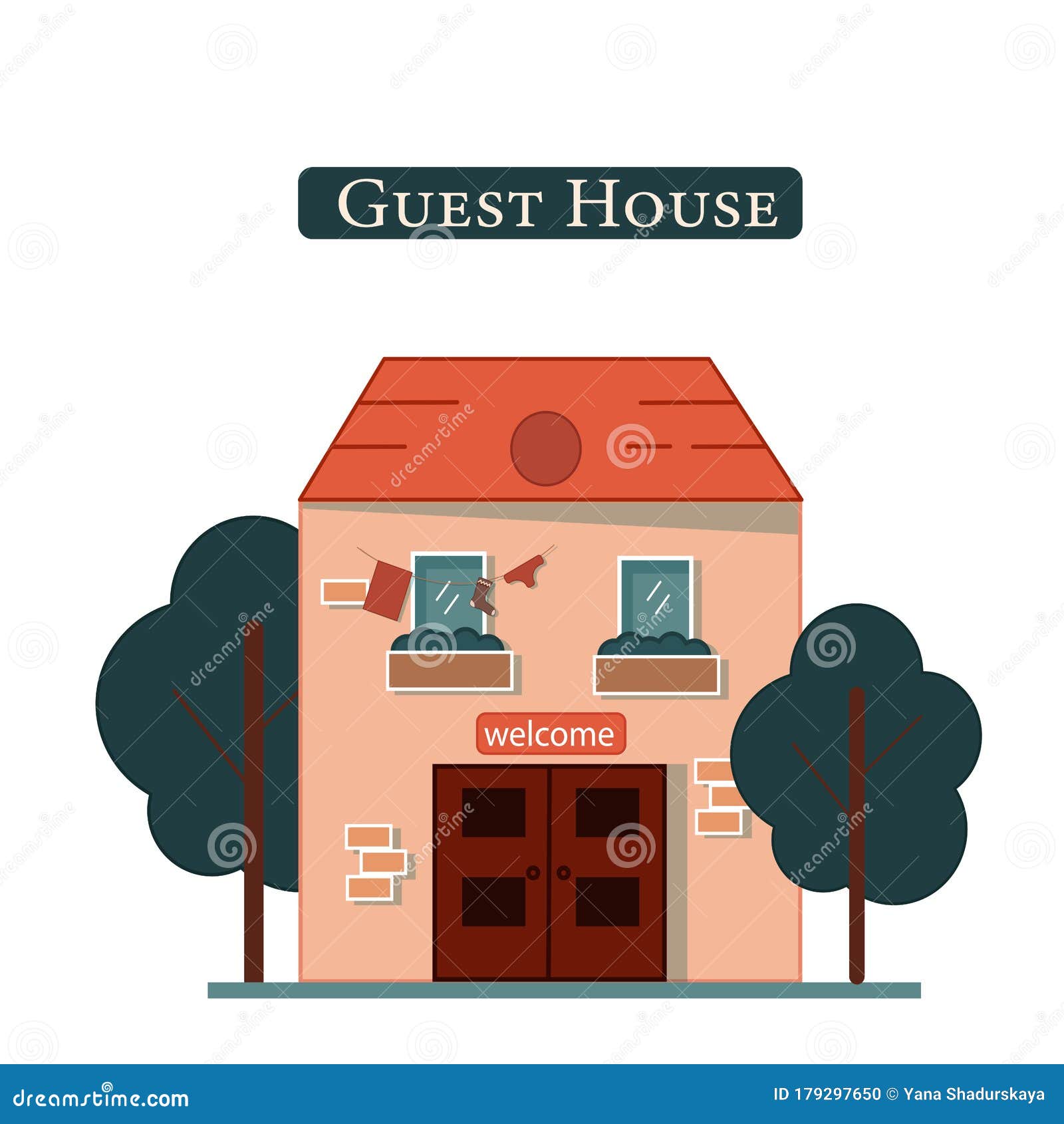 Guest House Building. Isolated on a White Background. Vector Graphics Stock Illustration - Illustration of house, building: 179297650 Guest House Building. Isolated on a White Background. Vector Graphics Stock Illustration - Illustration of house, building: 179297650