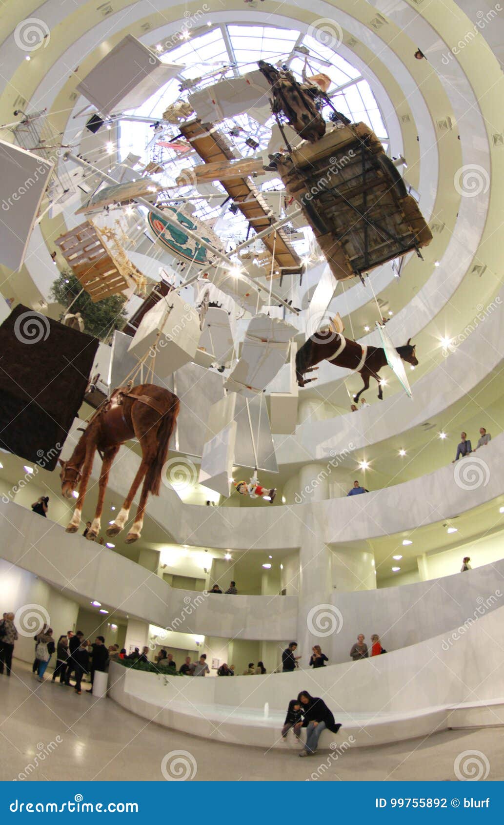 Guggenheim Museum Interior With Cattelans Artwork Vertical