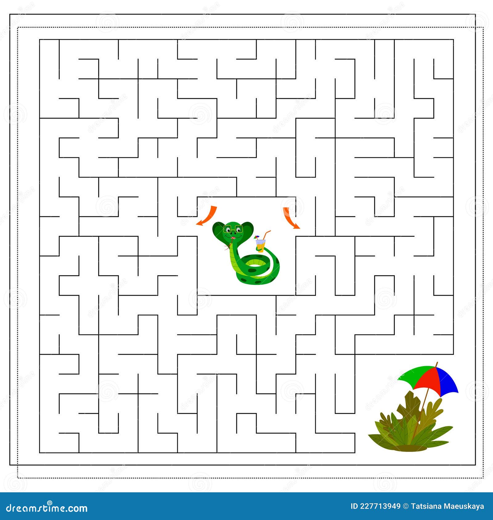 Guie Uma Linda Cobra De Desenho Através Do Labirinto Um Jogo