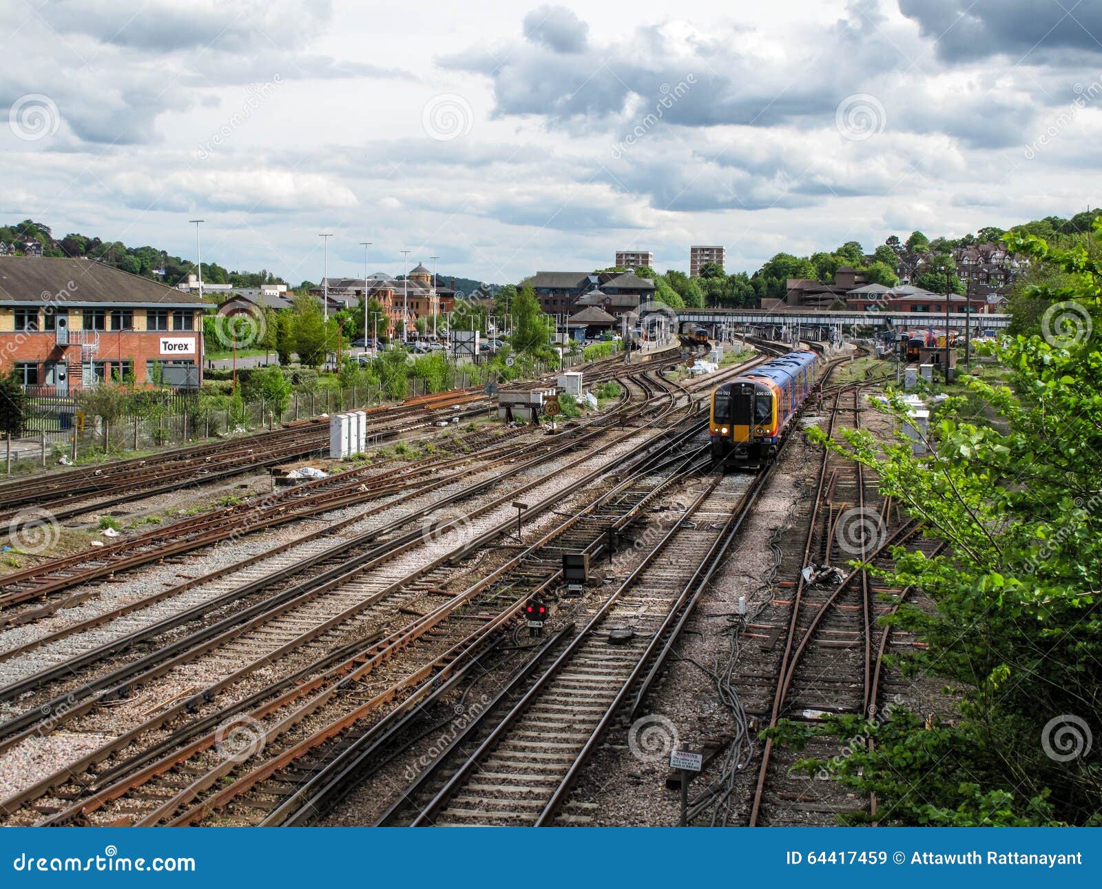 Guildford rail tracks editorial stock image. Image of trip 64417459