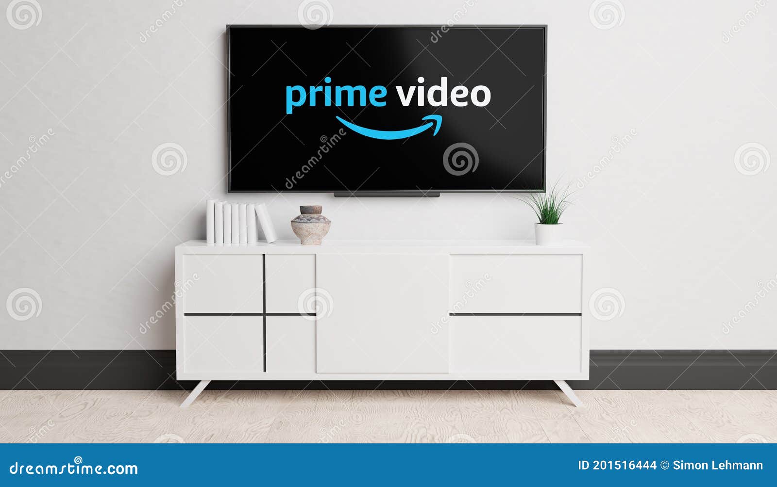 TV with Amazon Prime Video Logo Editorial Stock Image