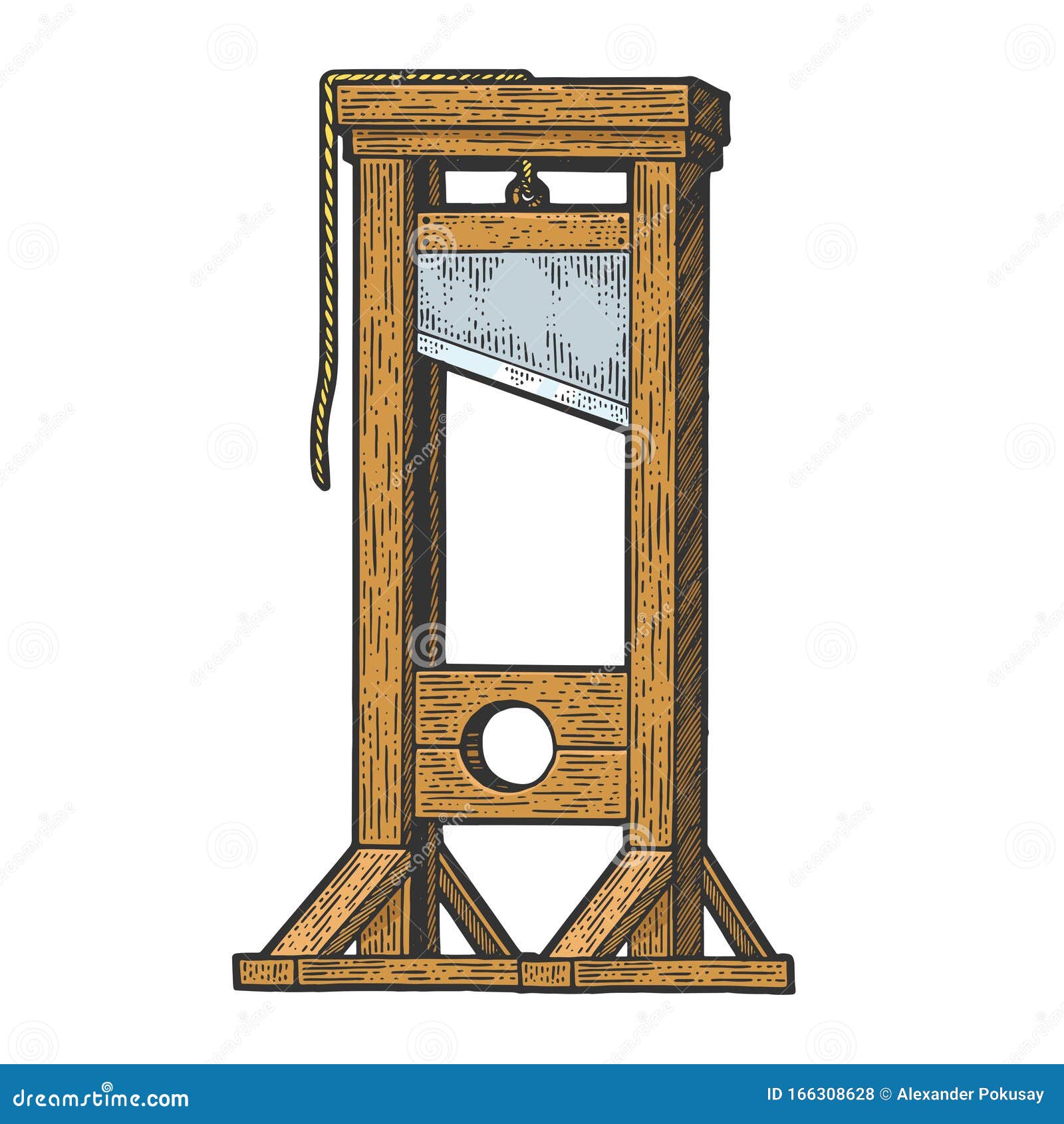 Guillotine-Hinrichtungsgerät Vektor Abbildung - Illustration von stich