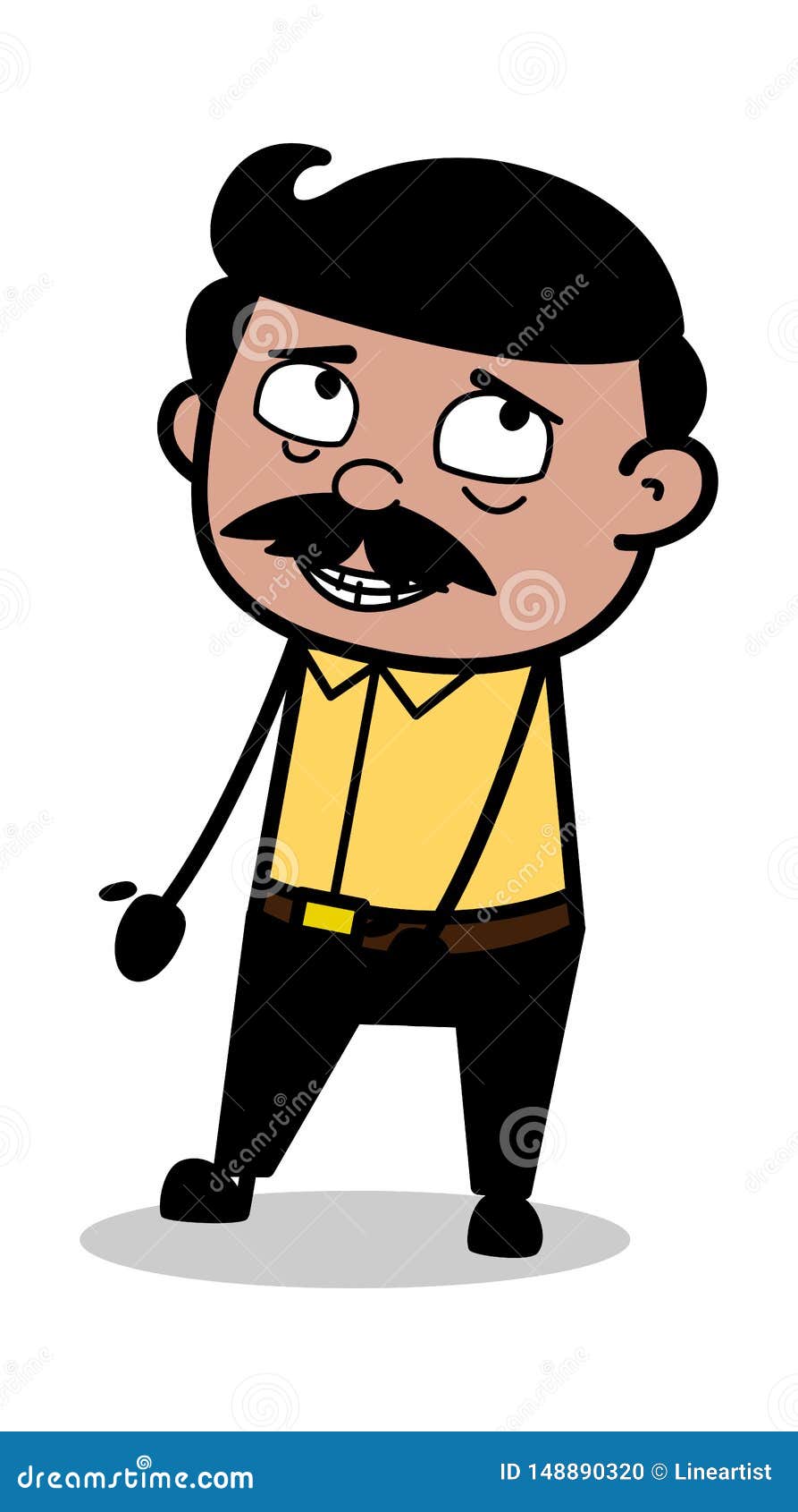 Guilty - Indian Cartoon Man Father Vector Illustration Stock