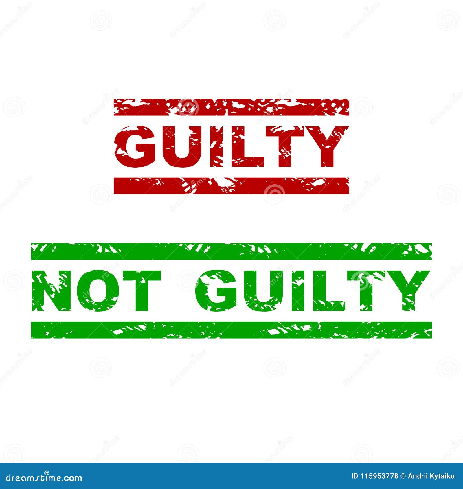 Guilty And Not Guilty Rubber Stamp Stock Vector Illustration Of Round Emphasize