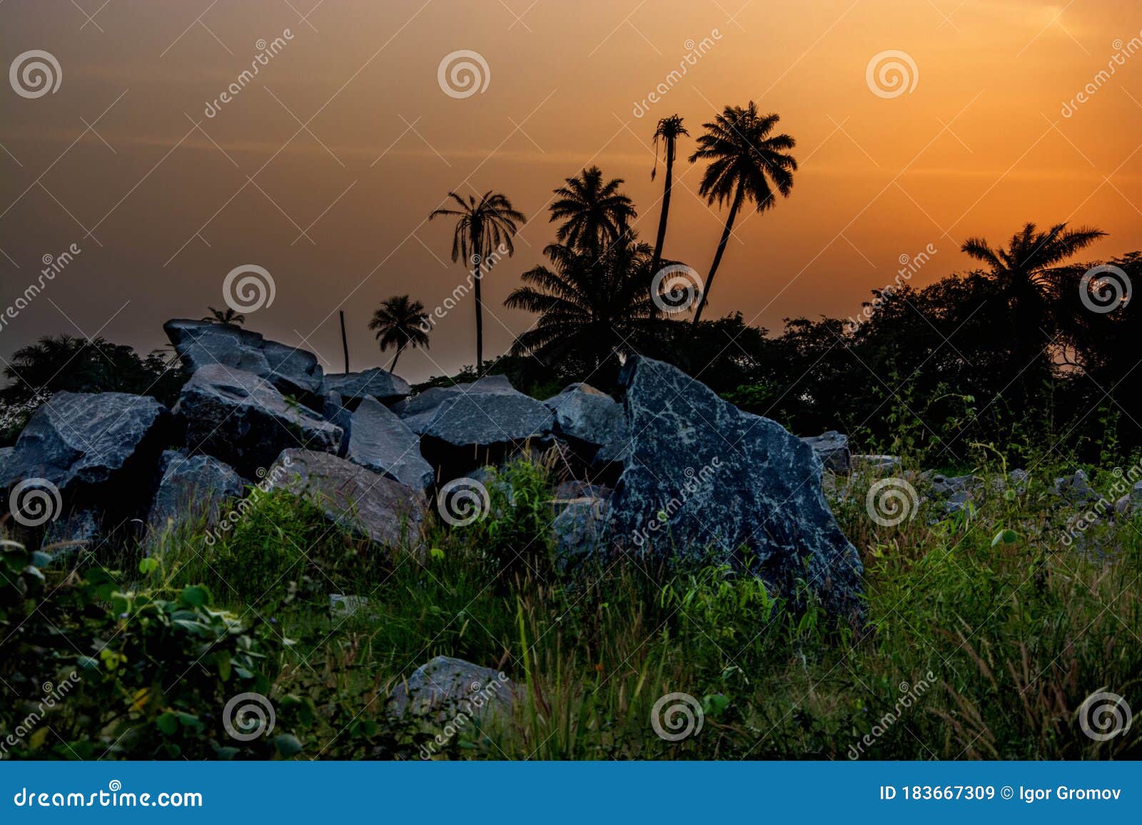 guinea west africa kamsar taressa sunset