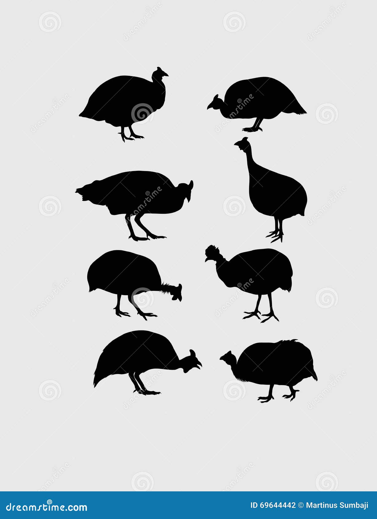 guinea fowl silhouettes