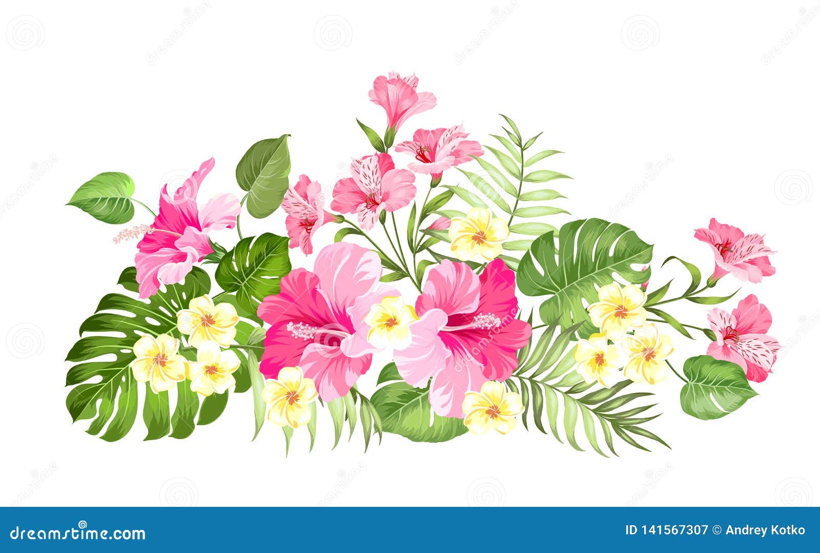 Guirlande Tropicale De Fleur Pour Votre Design De Carte