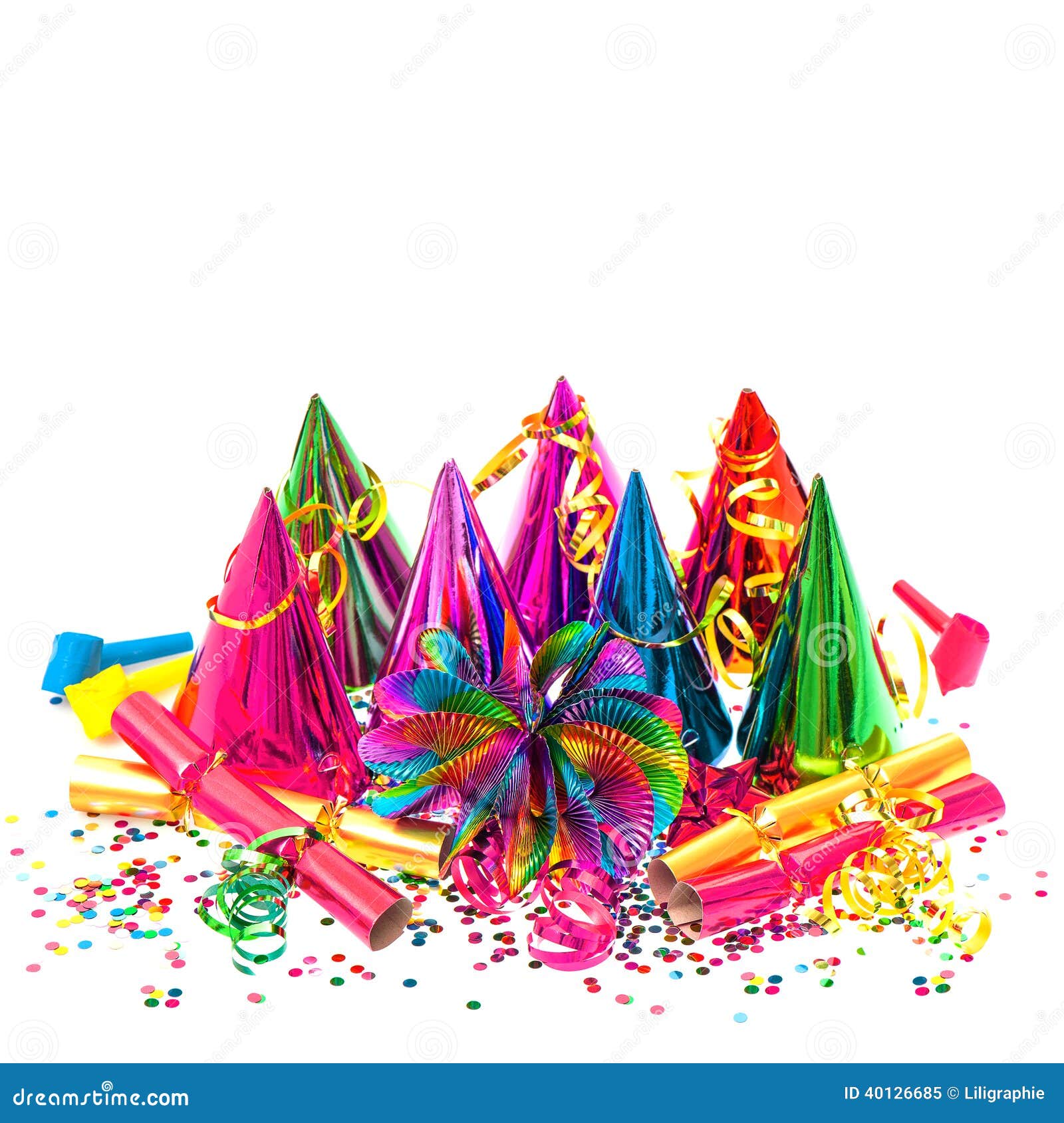 Guirlandes, Flamme Et Confettis De Décoration De Partie De Carnaval Image  stock - Image du rose, anniversaire: 40126685