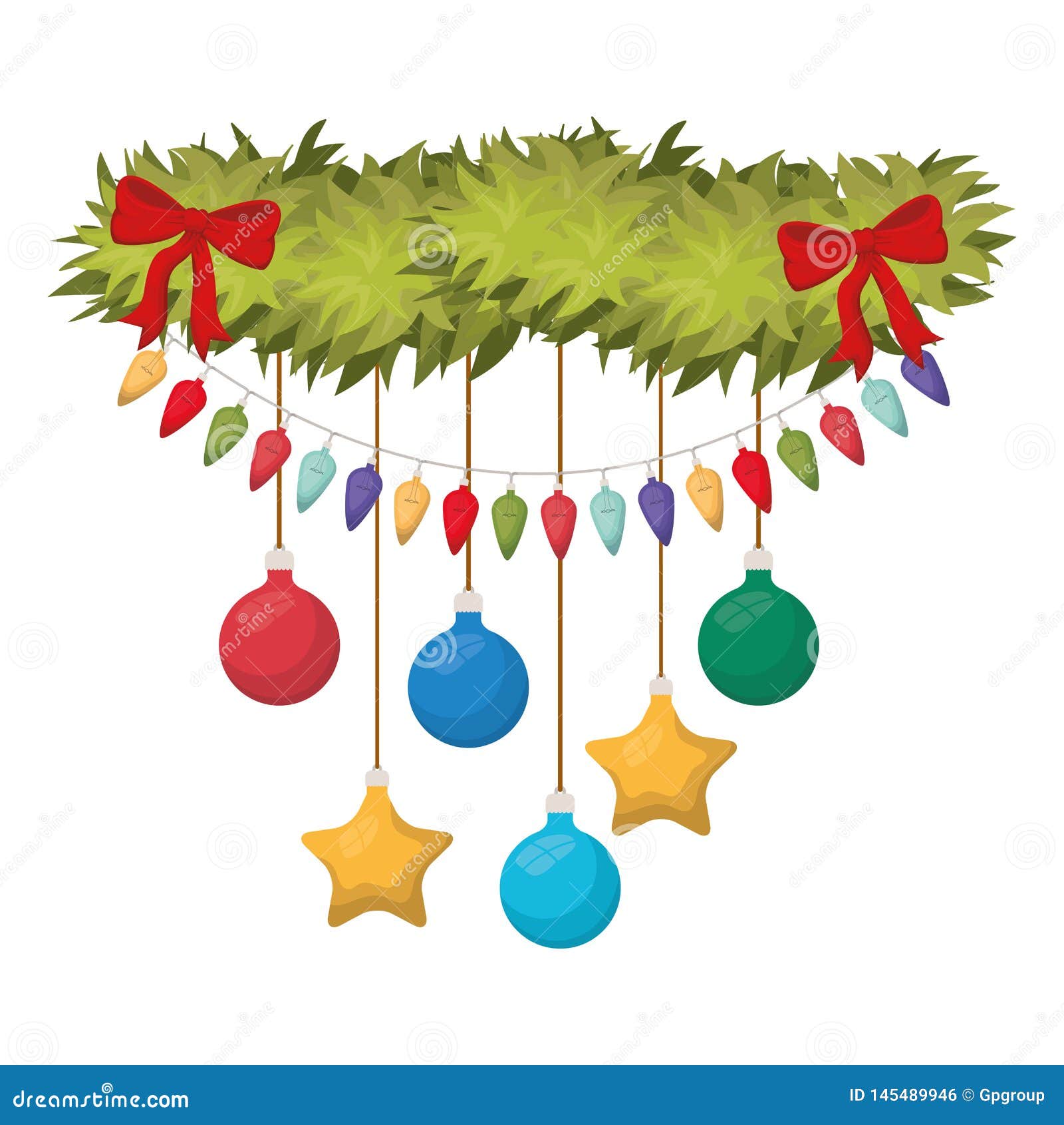 Esmerado naranja Cruel Guirnalda Con Las Bolas De La Navidad De Los Arcos Y Las Luces Del Día De  Fiesta Ilustración del Vector - Ilustración de arqueamientos, adornado:  145489946