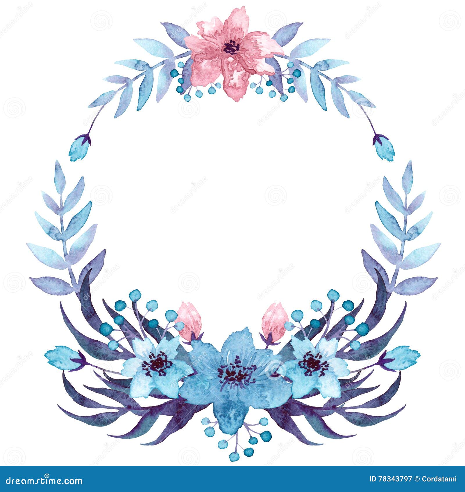 Guirnalda Con Las Flores Azules Claras Y Rosadas De La Acuarela Stock de ilustración - Ilustración de vendimia, planta: 78343797 Guirnalda Con Las Flores Azules Claras Y Rosadas De La Acuarela Stock de ilustración - Ilustración de vendimia, planta: 78343797