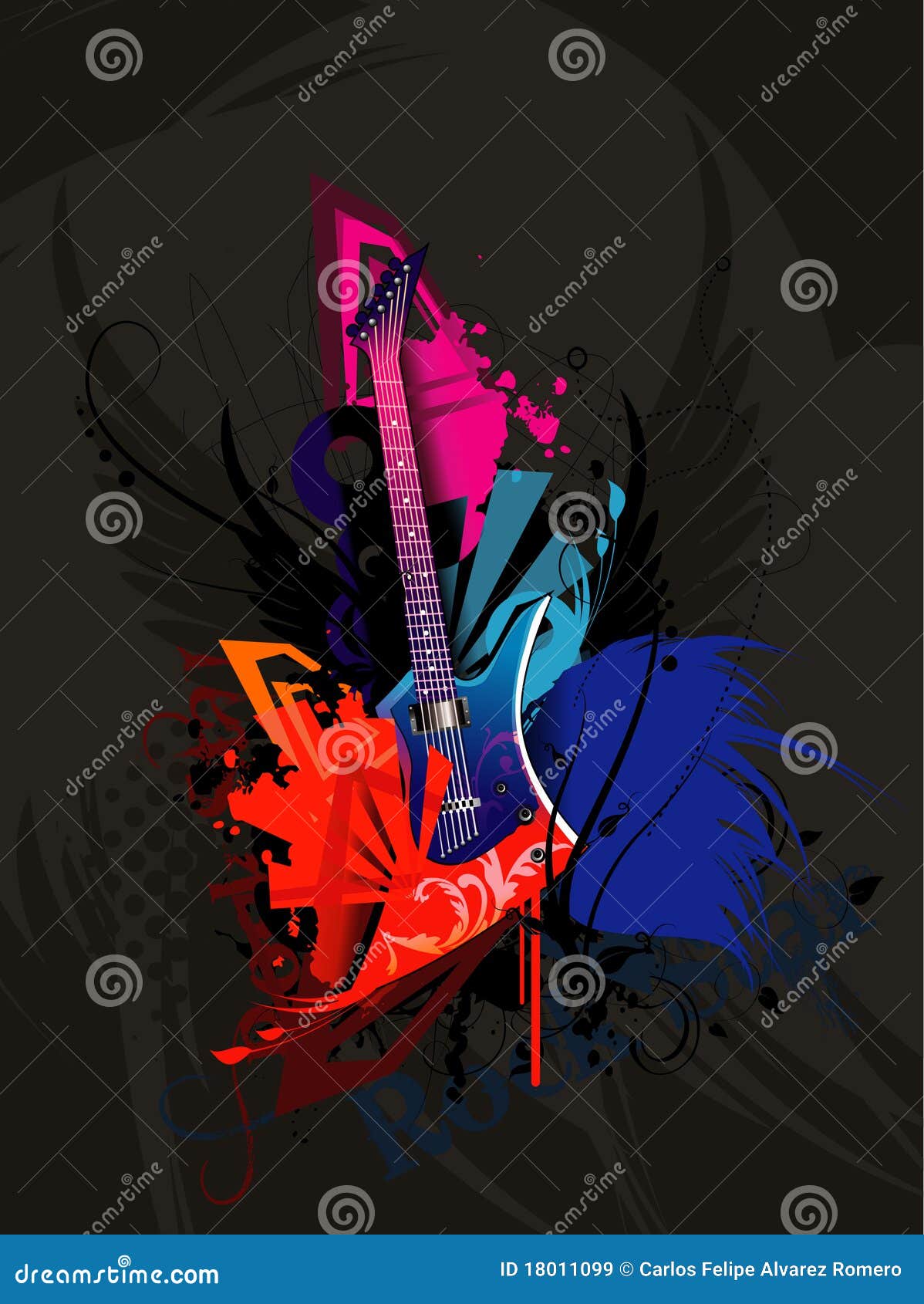 Guitar abstract stock illustration. Illustration of guitar 18011099