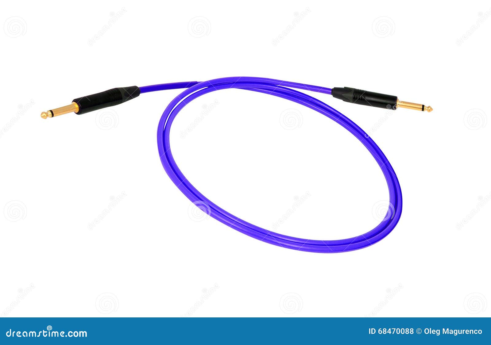 Guitar Audio Jack with Blue Cable Isolated Stock Photo Image of music, single 68470088