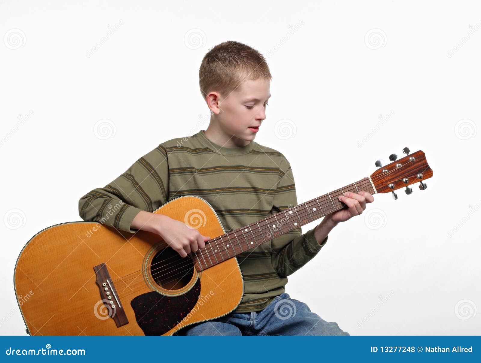 Guitar boy stock photo. Image of lessons, happy, male 13277248