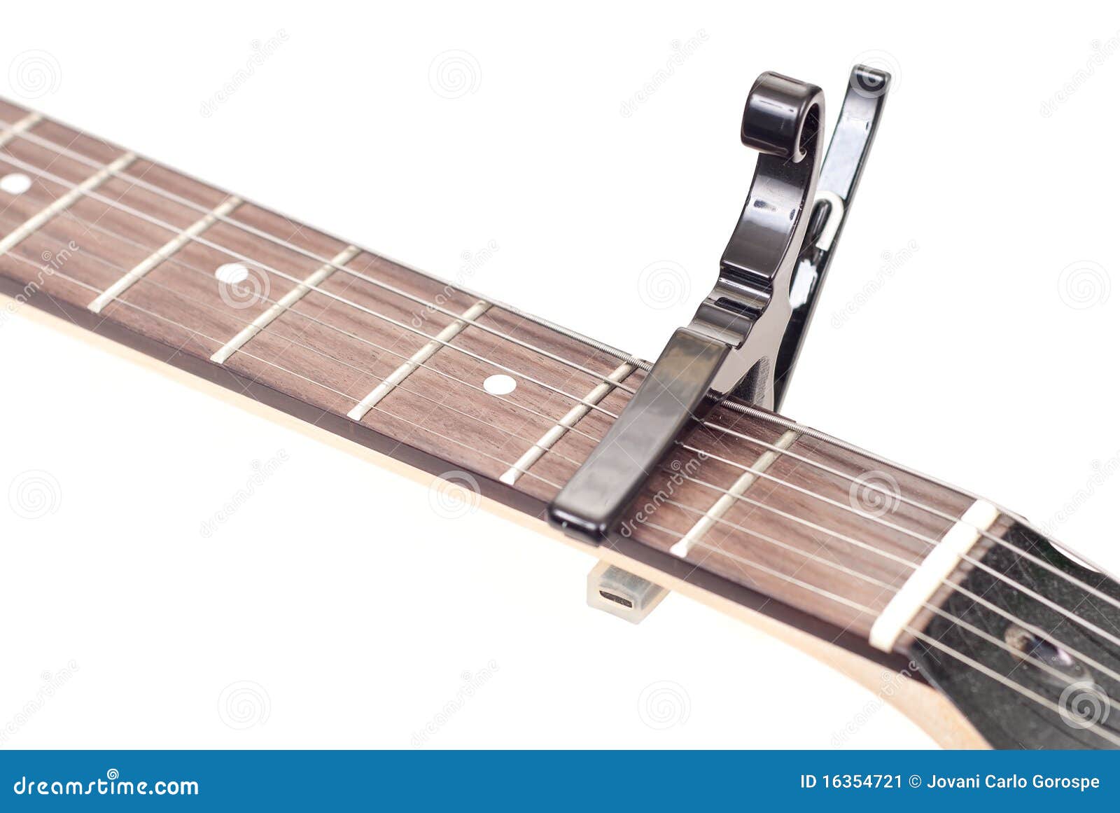 Guitar Capo stock image. Image of string, capo, neck 16354721